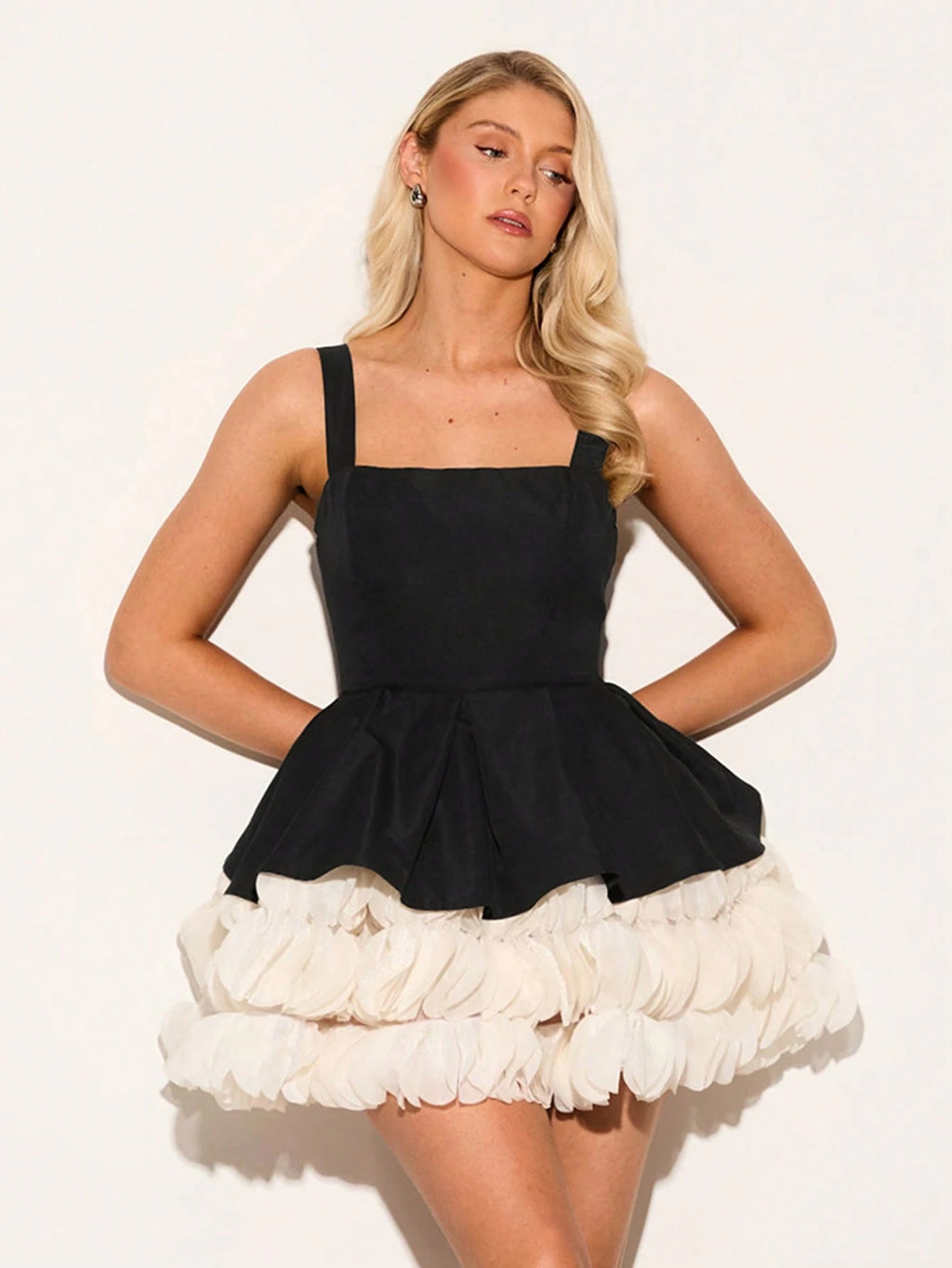 Petal Cloud Contrast Dress