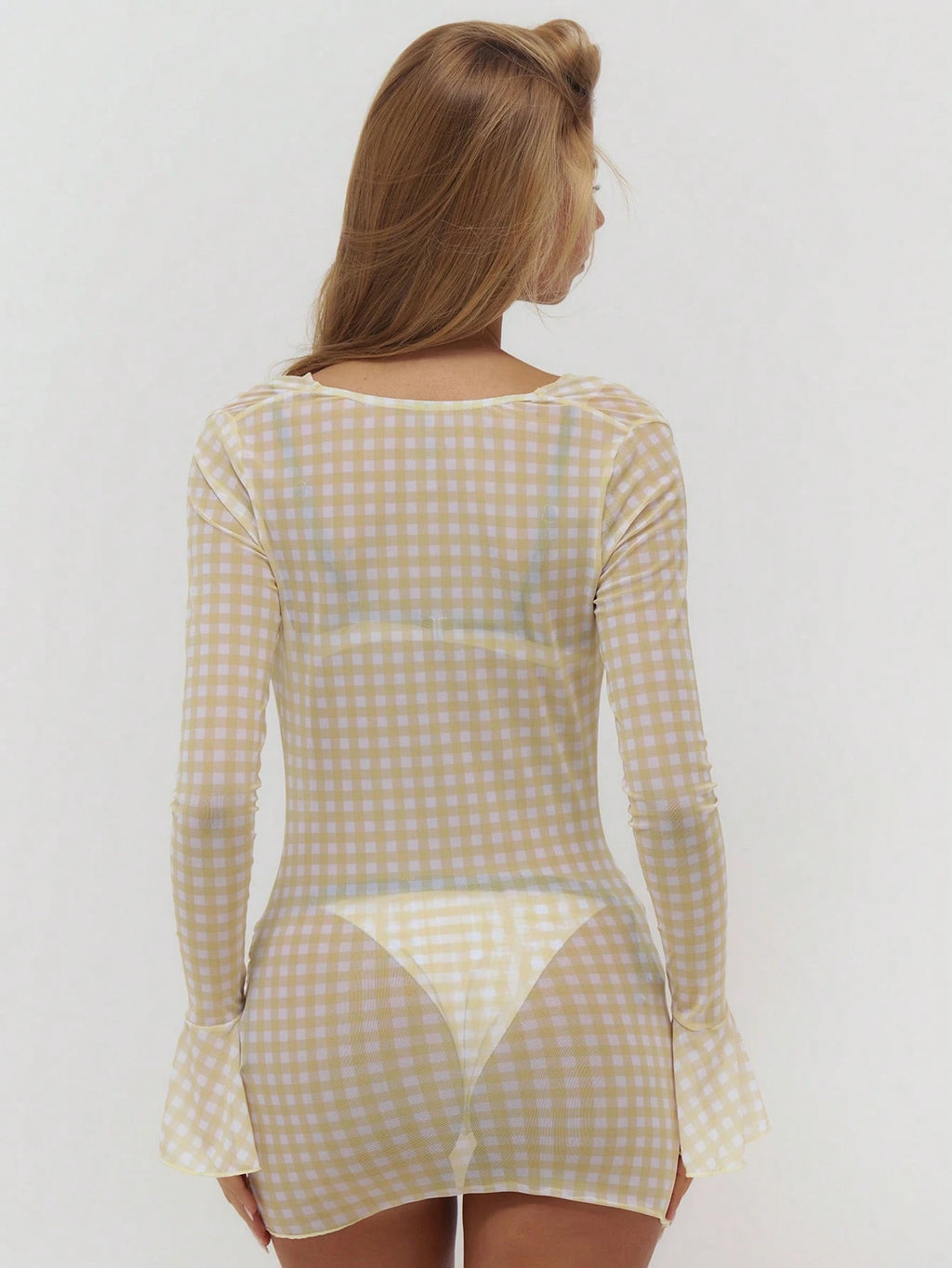 Buttercream Gingham Draped Cover-Up