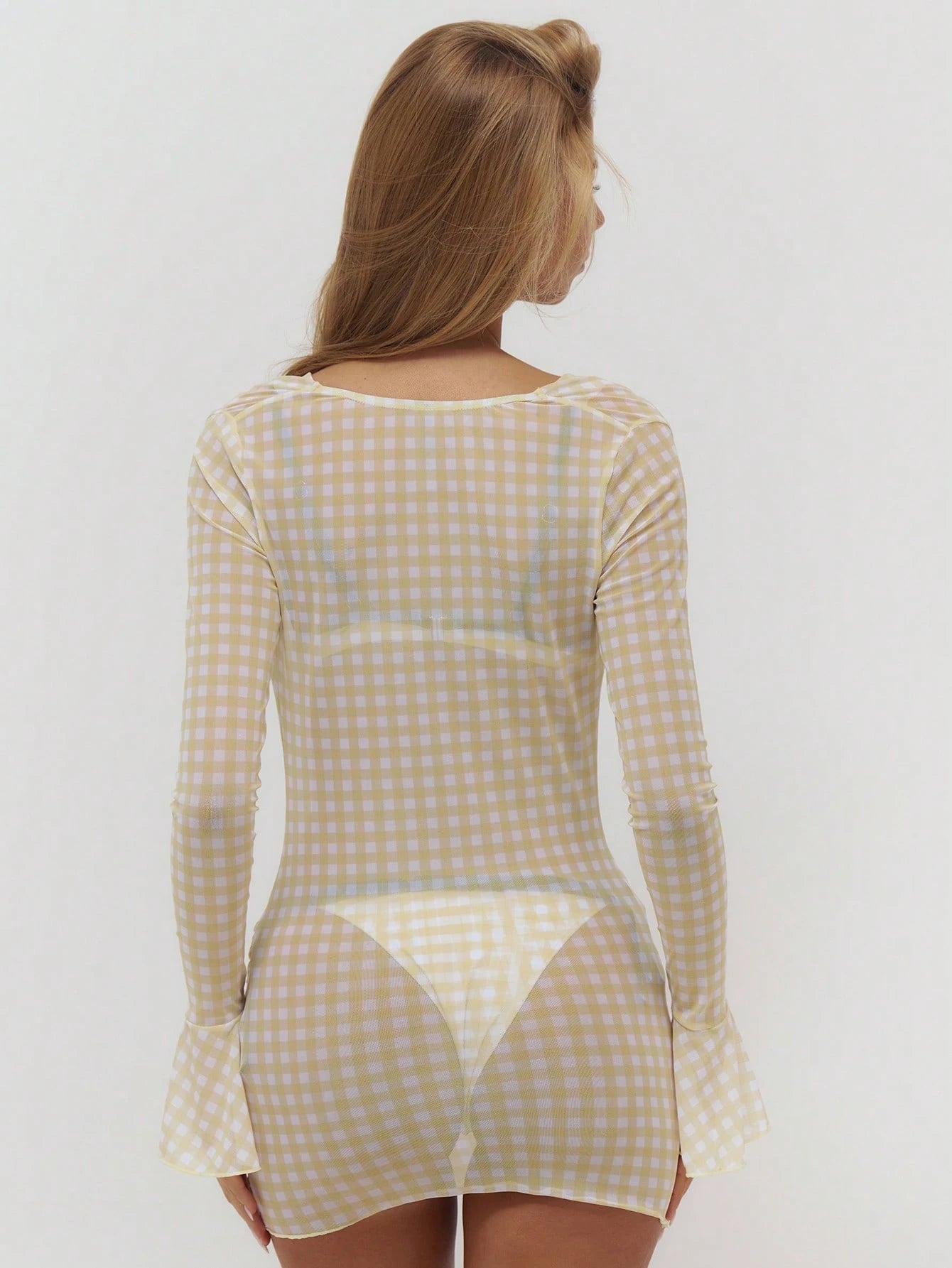 Buttercream Gingham Draped Cover-Up