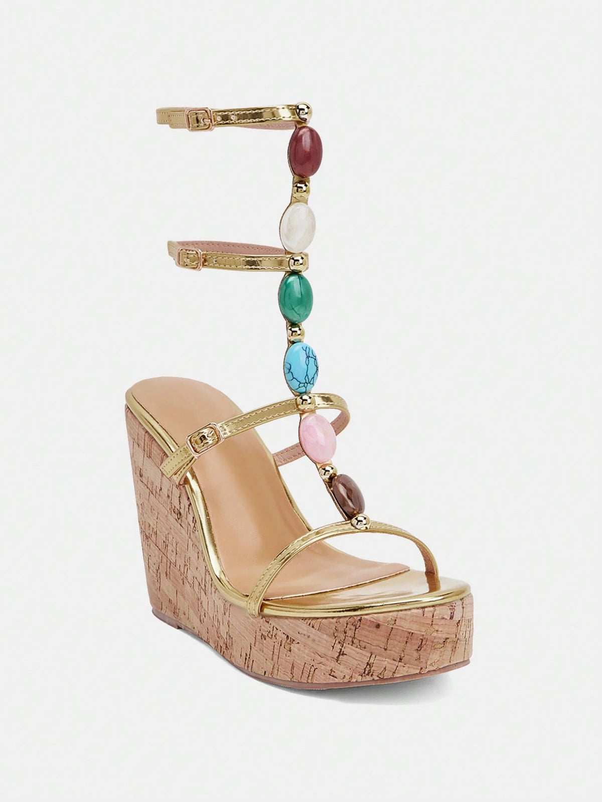 Amara Gemstone Wedge Sandals