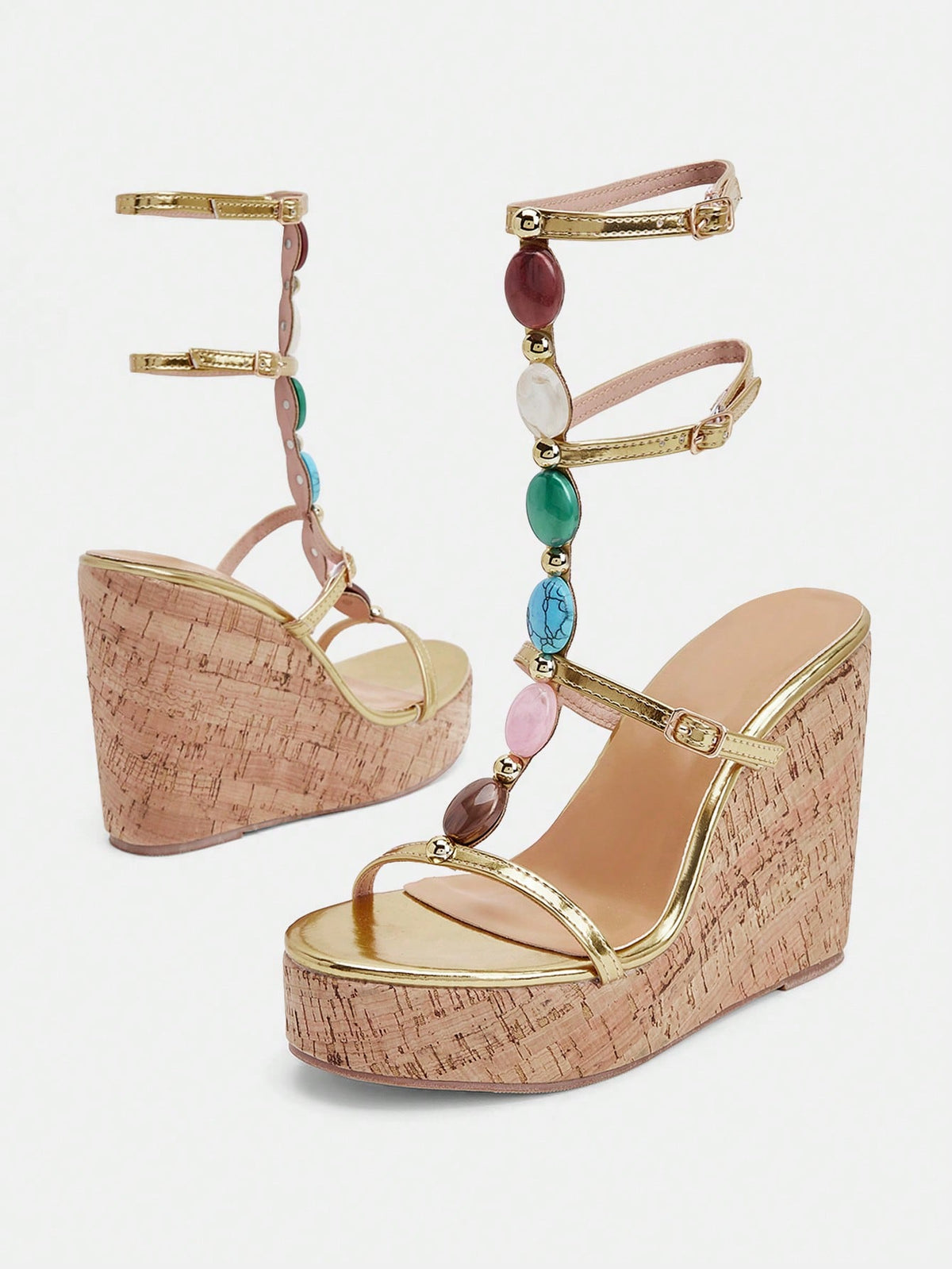 Amara Gemstone Wedge Sandals