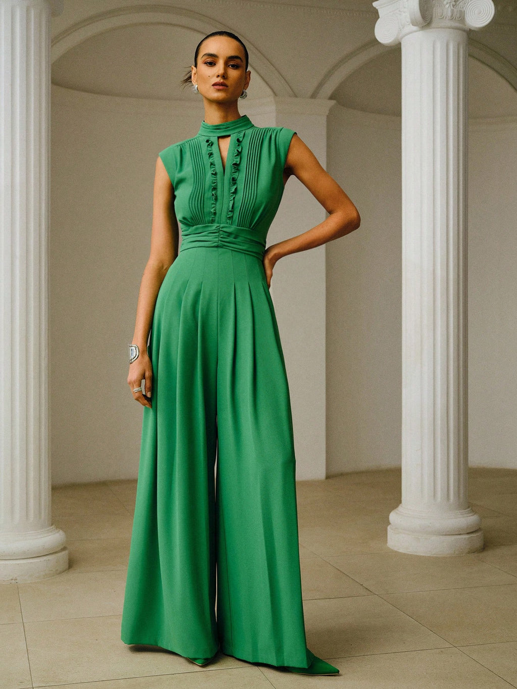 Aurelia High-Neck Wide Leg Jumpsuit
