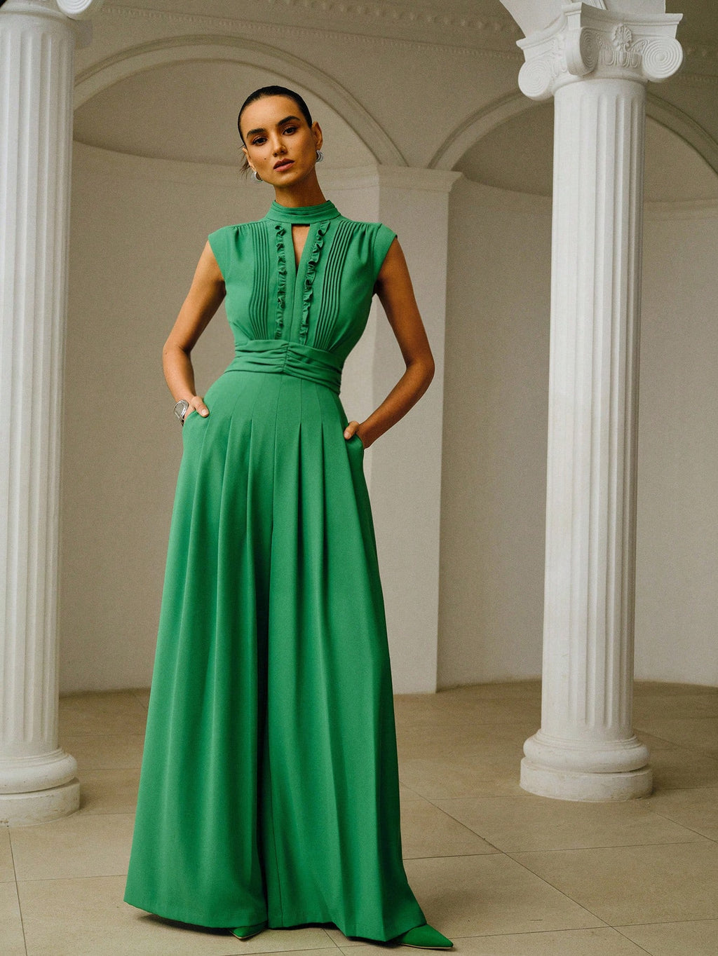 Aurelia High-Neck Wide Leg Jumpsuit