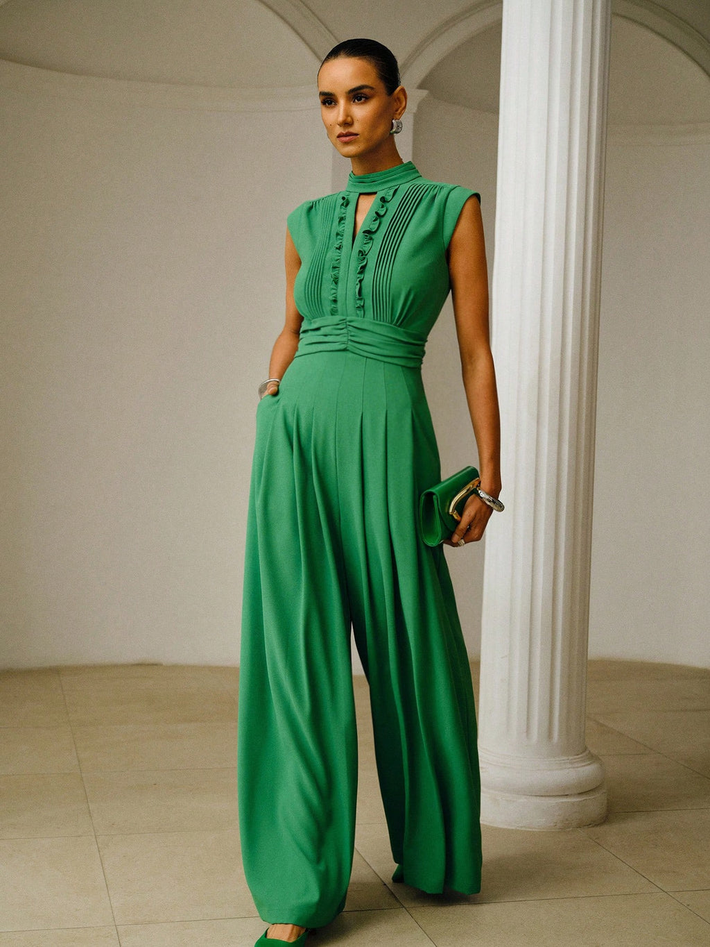 Aurelia High-Neck Wide Leg Jumpsuit