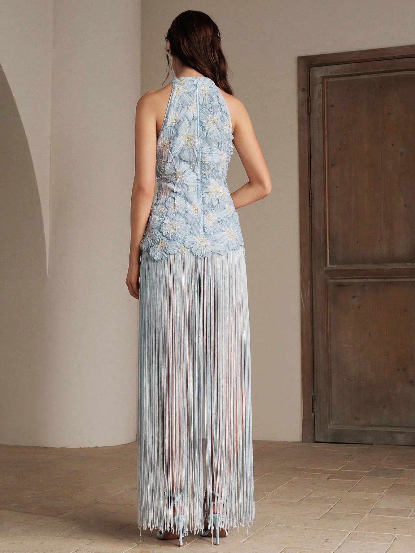 Ocean Petal Fringe Cover-Up
