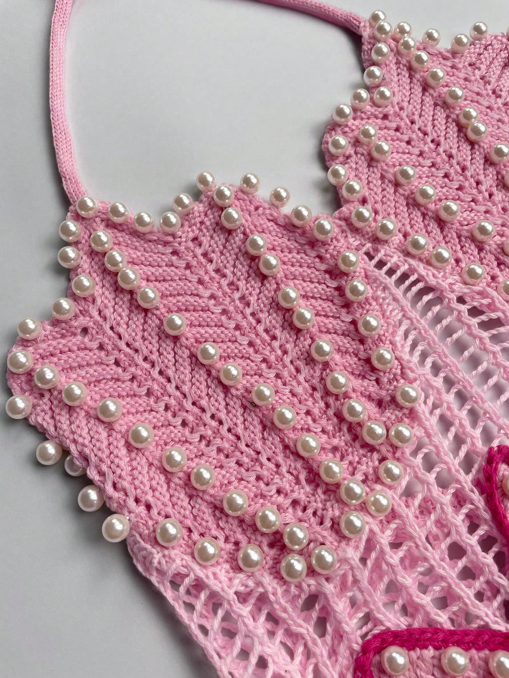 Pearl Starfish Crochet Mesh Cover-Up Dress