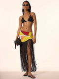 Sunset Mosaic Fringe Skirt