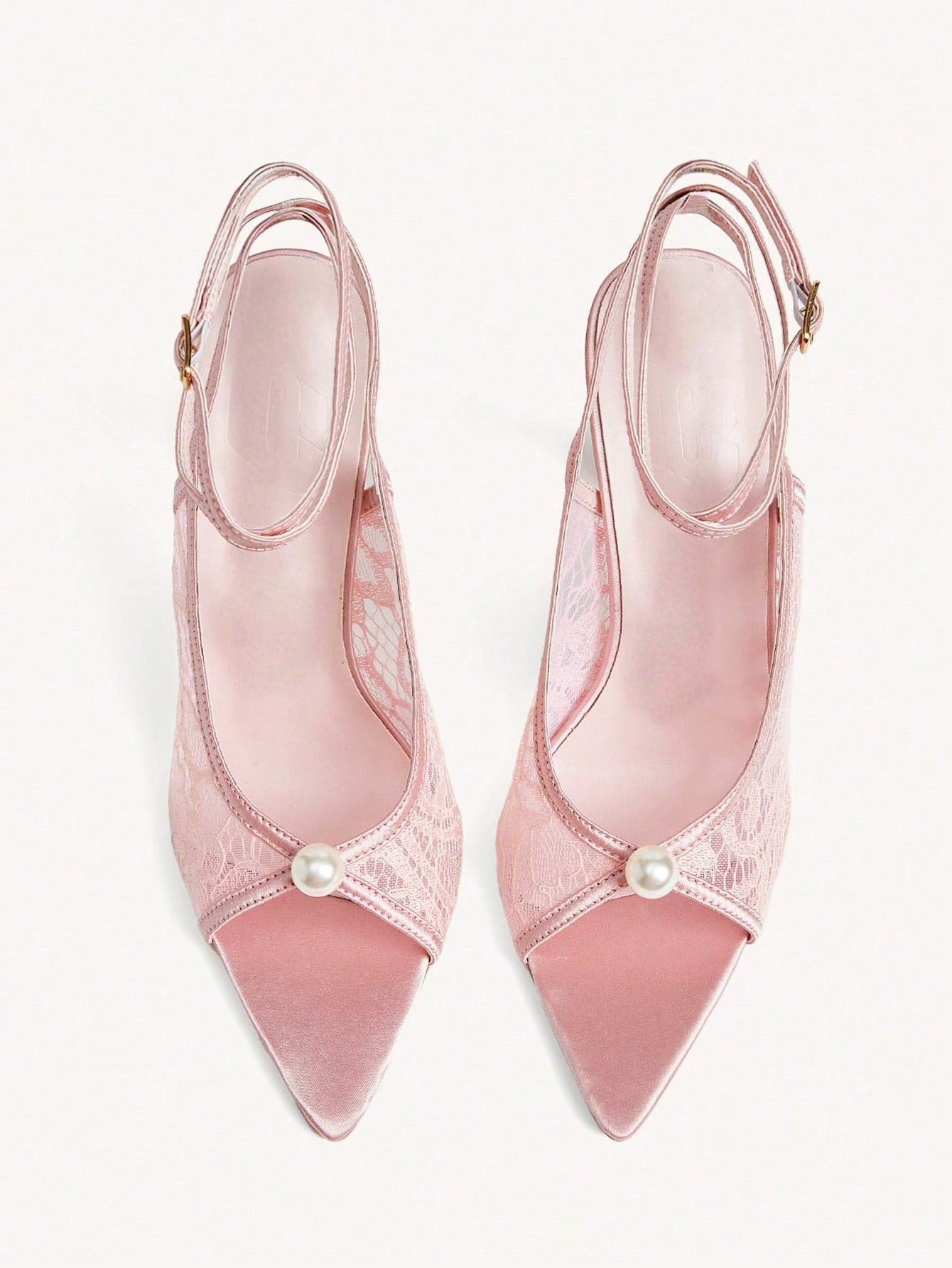Pearl Lace Strappy Heels