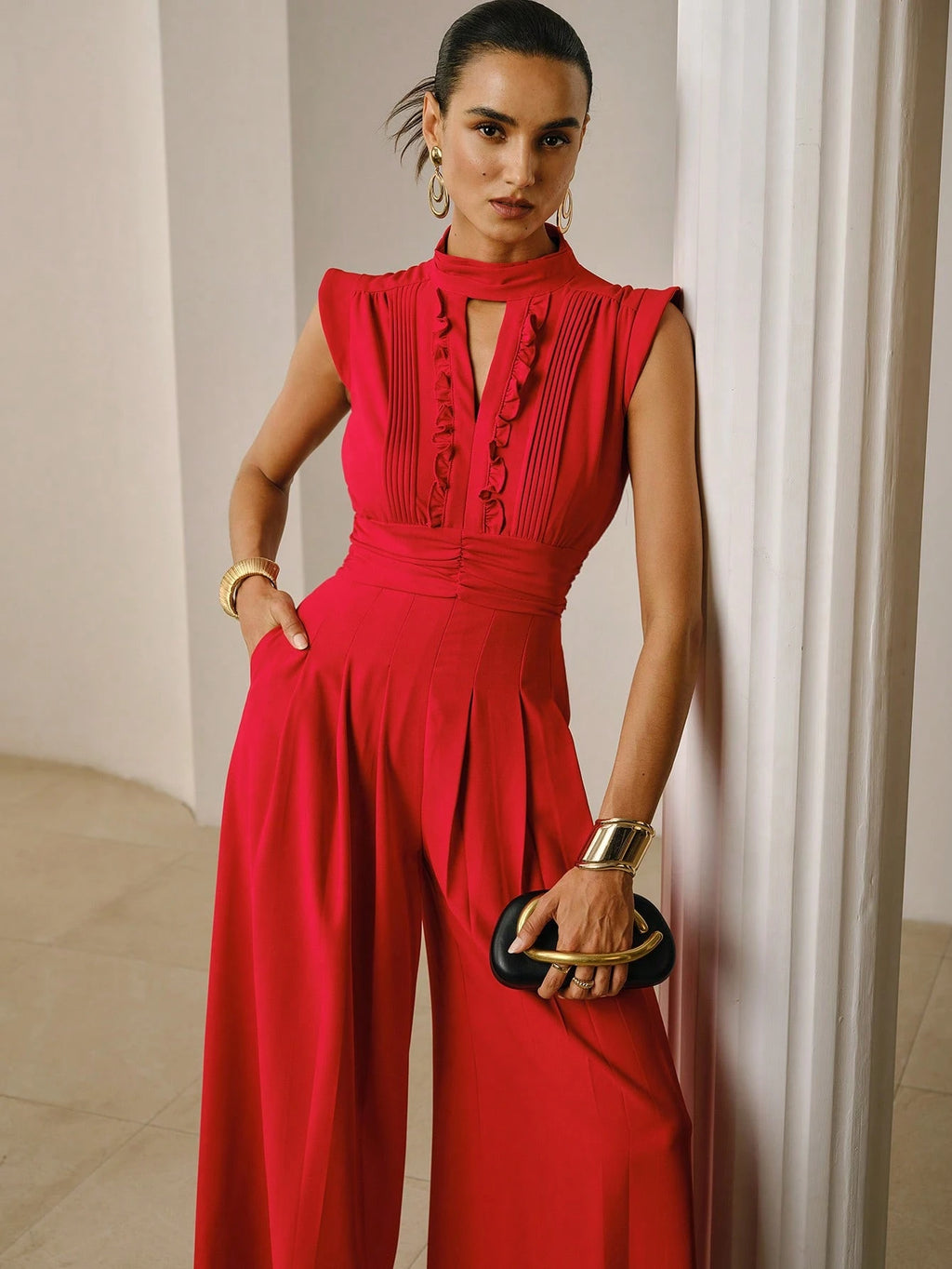 Aurelia High-Neck Wide Leg Jumpsuit