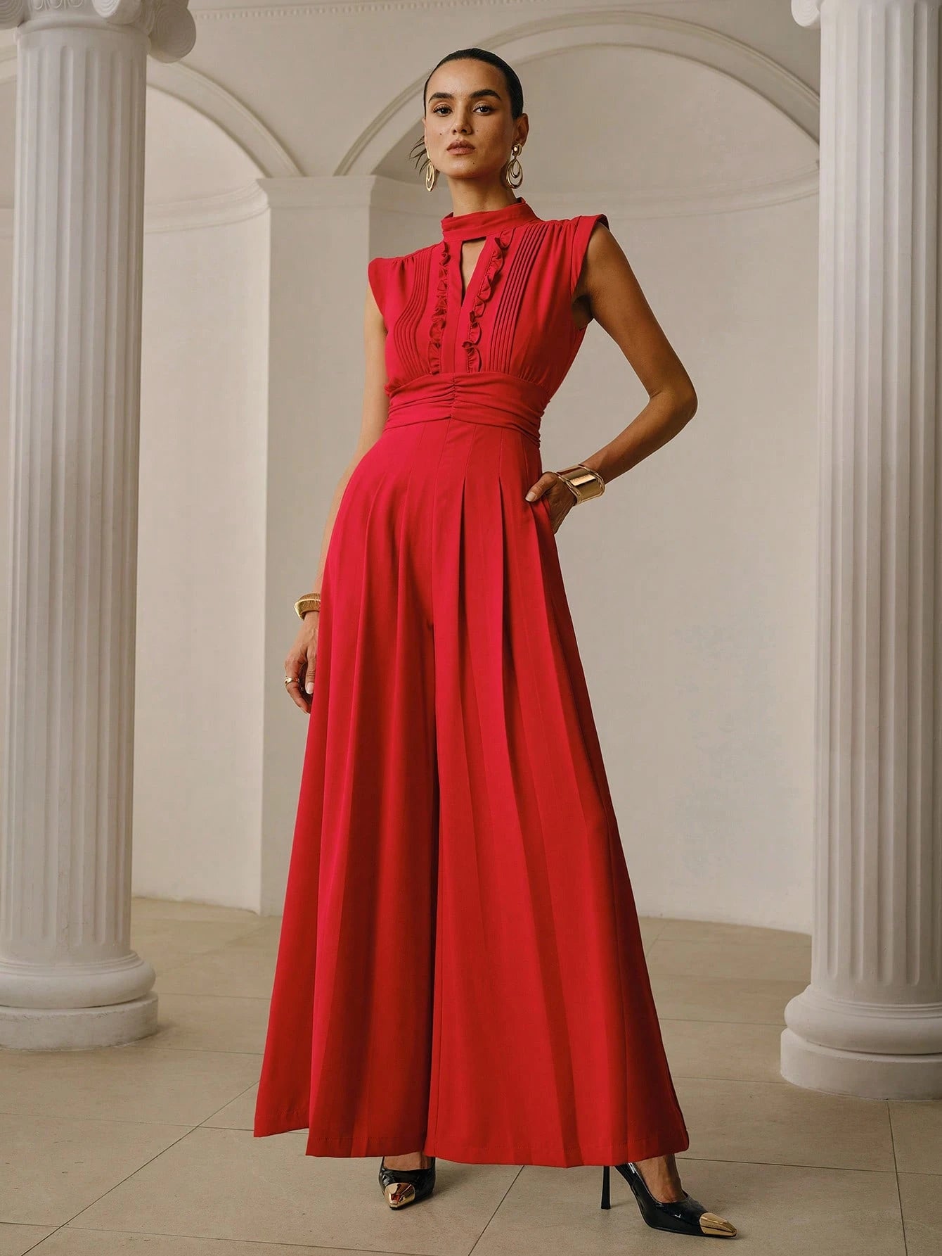 Aurelia High-Neck Wide Leg Jumpsuit
