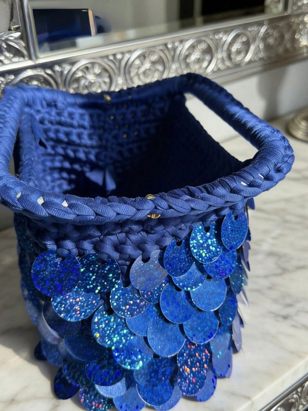 Sapphire Sequin Bag