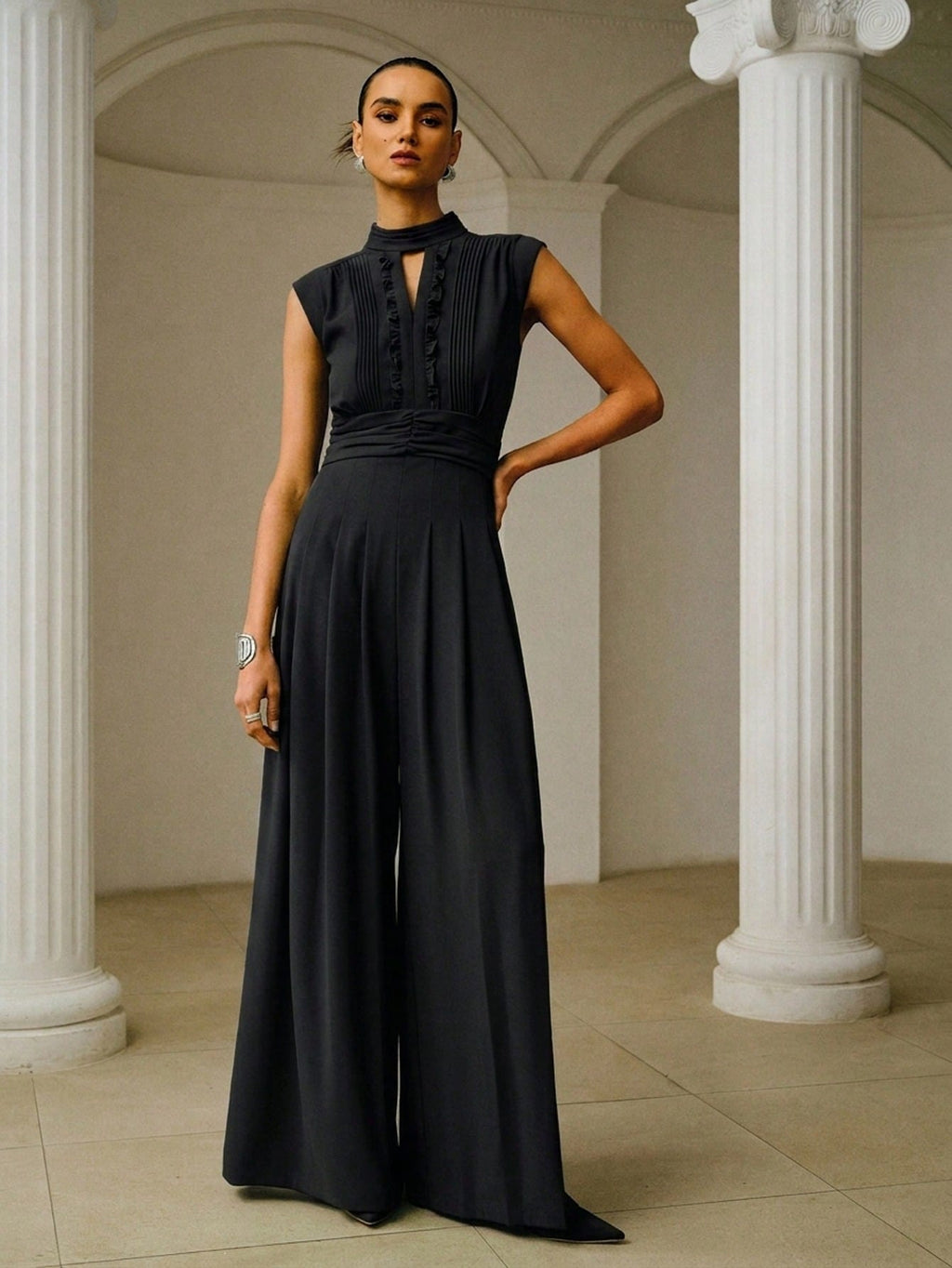Aurelia High-Neck Wide Leg Jumpsuit