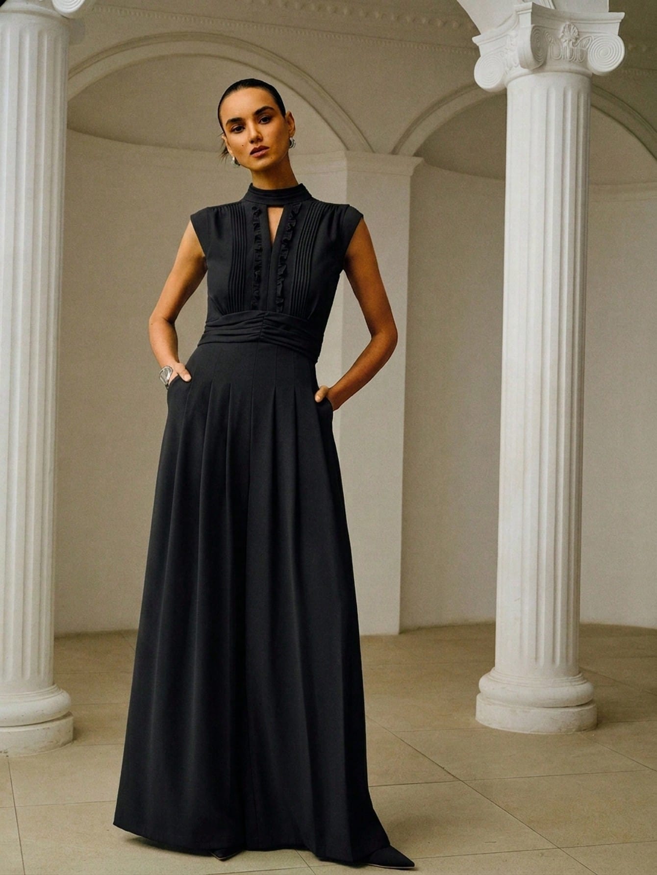 Aurelia High-Neck Wide Leg Jumpsuit