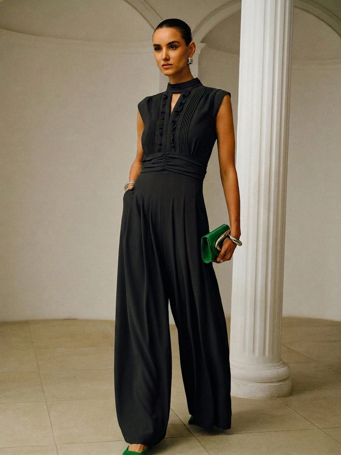 Aurelia High-Neck Wide Leg Jumpsuit