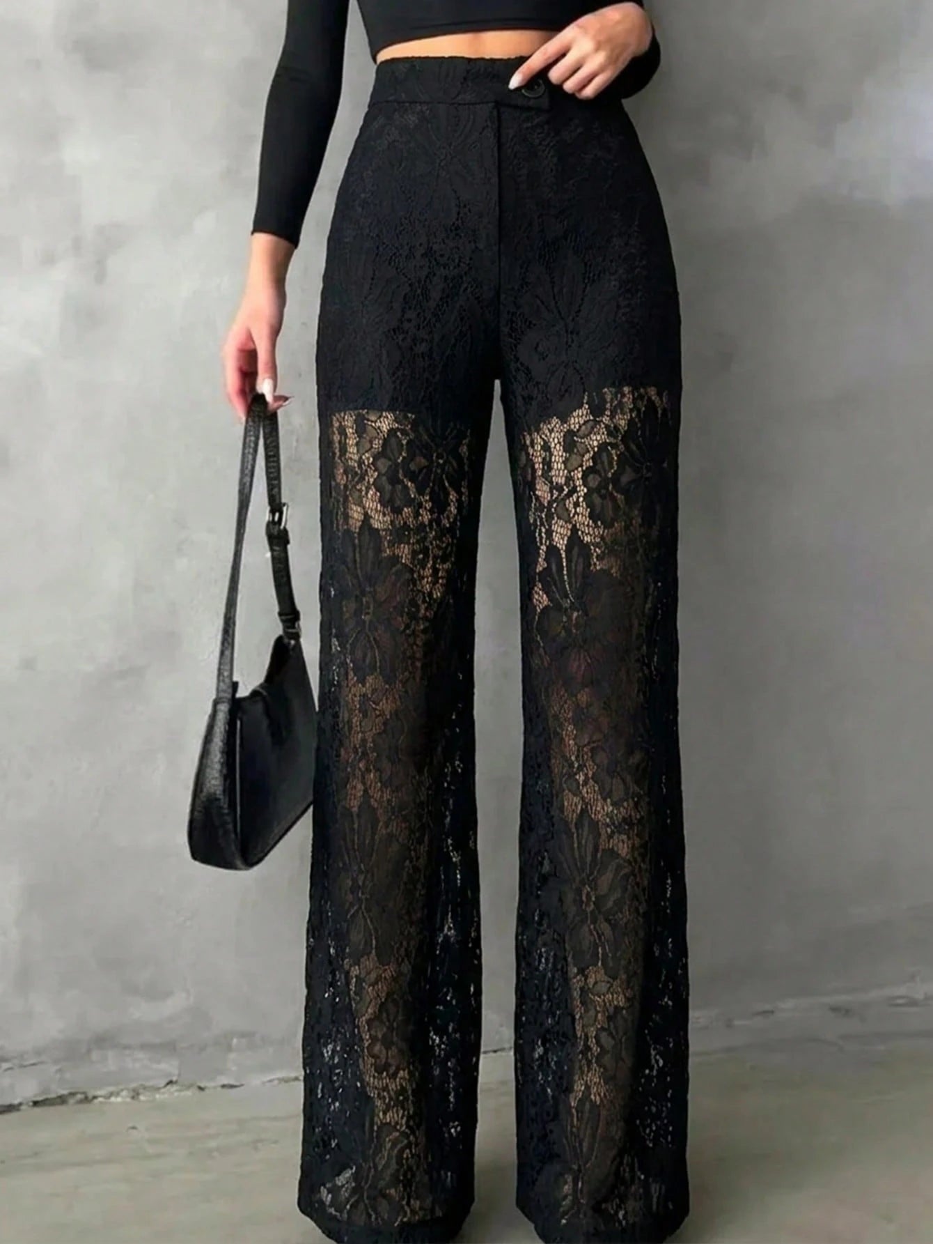 Noir Lace Flare Pants