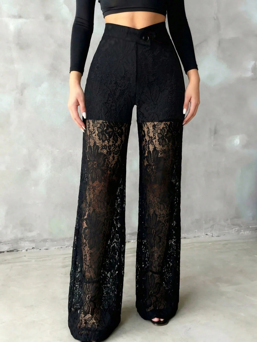Noir Lace Flare Pants