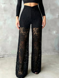 Noir Lace Flare Pants