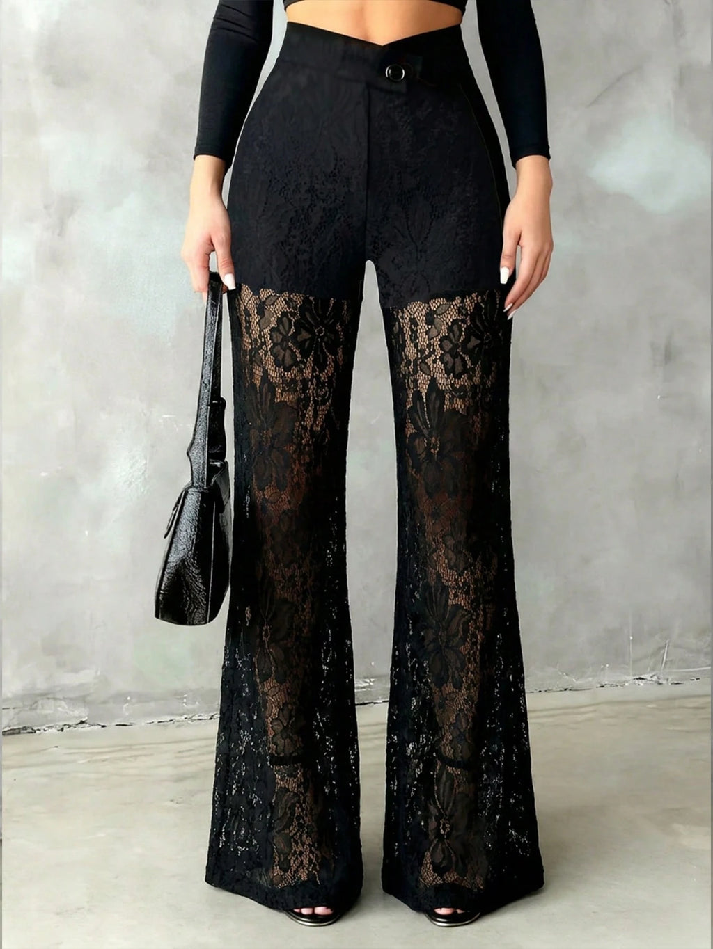 Noir Lace Flare Pants