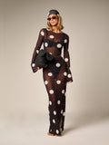 Coastal Polka Mesh Cover-Up