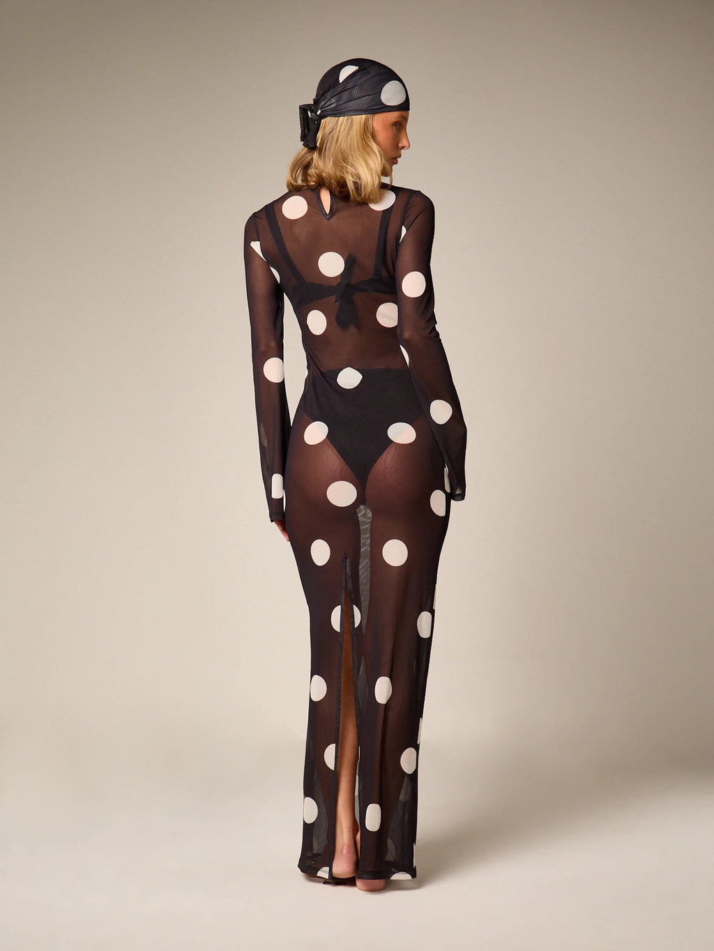 Coastal Polka Mesh Cover-Up