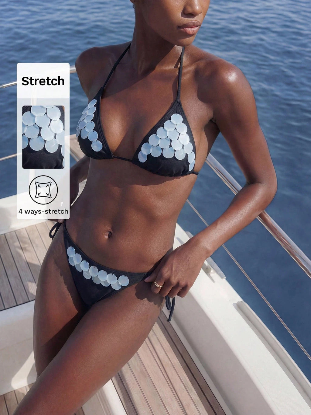 Luna Sequin Triangle Bikini