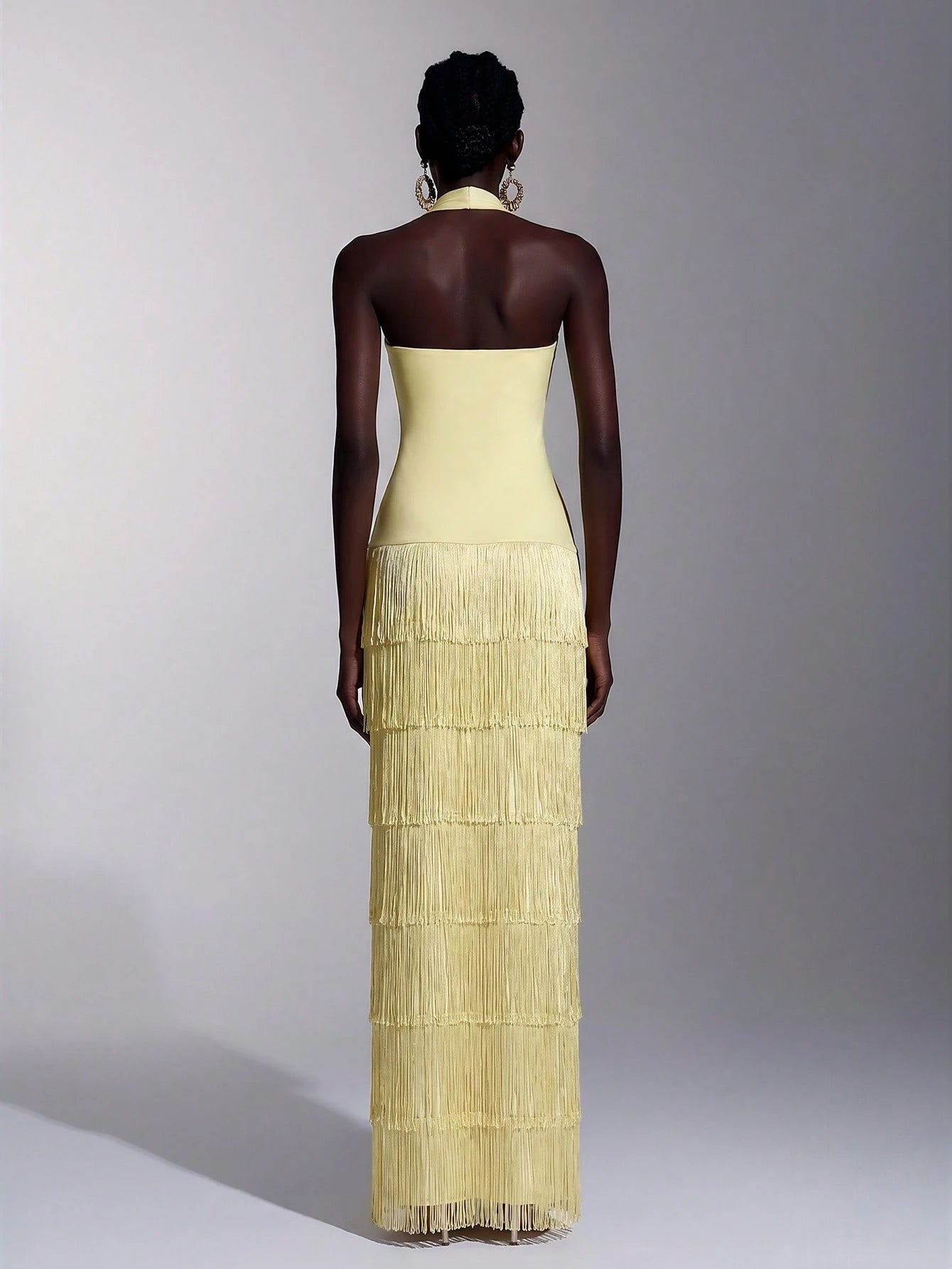 Seraphina Fringe Halter Maxi Dress