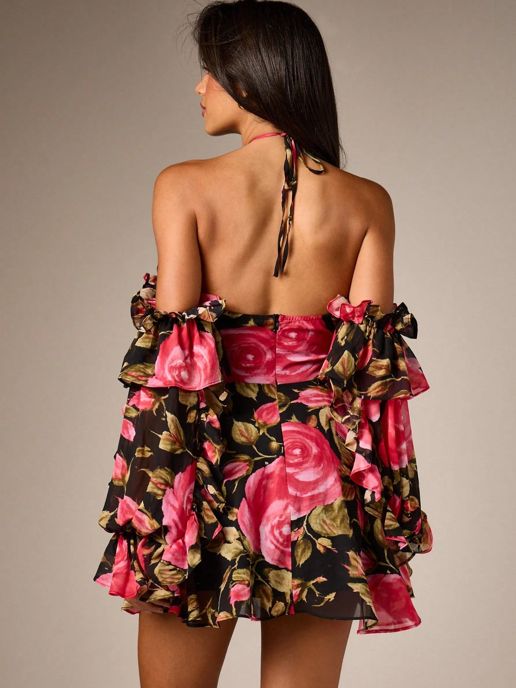 Rosé Ruffle Bloom Mini Dress