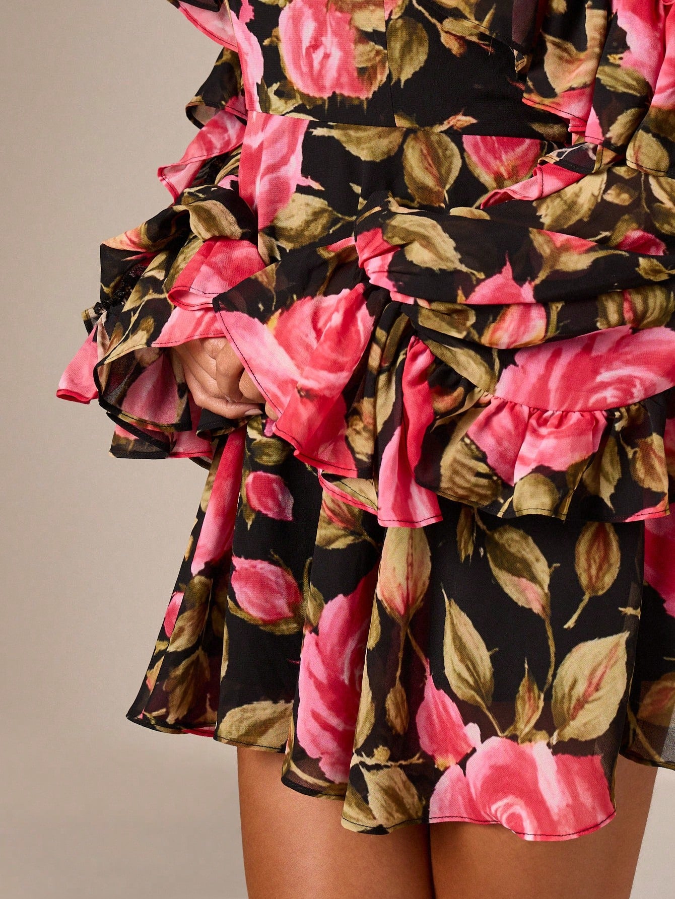 Rosé Ruffle Bloom Mini Dress