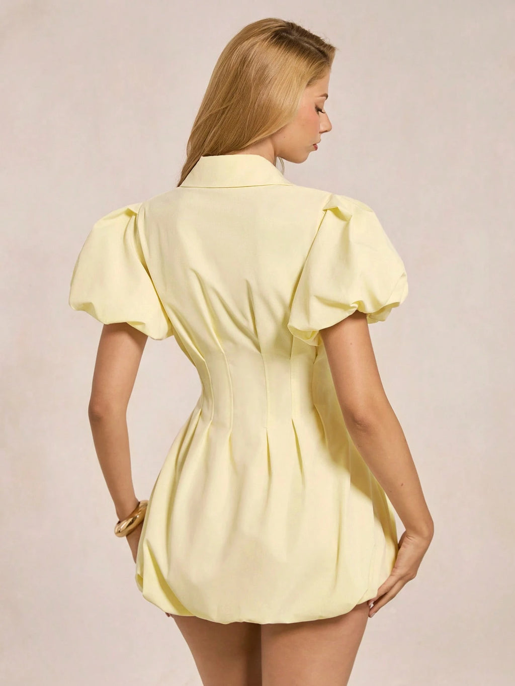 Buttercream Bubble Shirt Dress