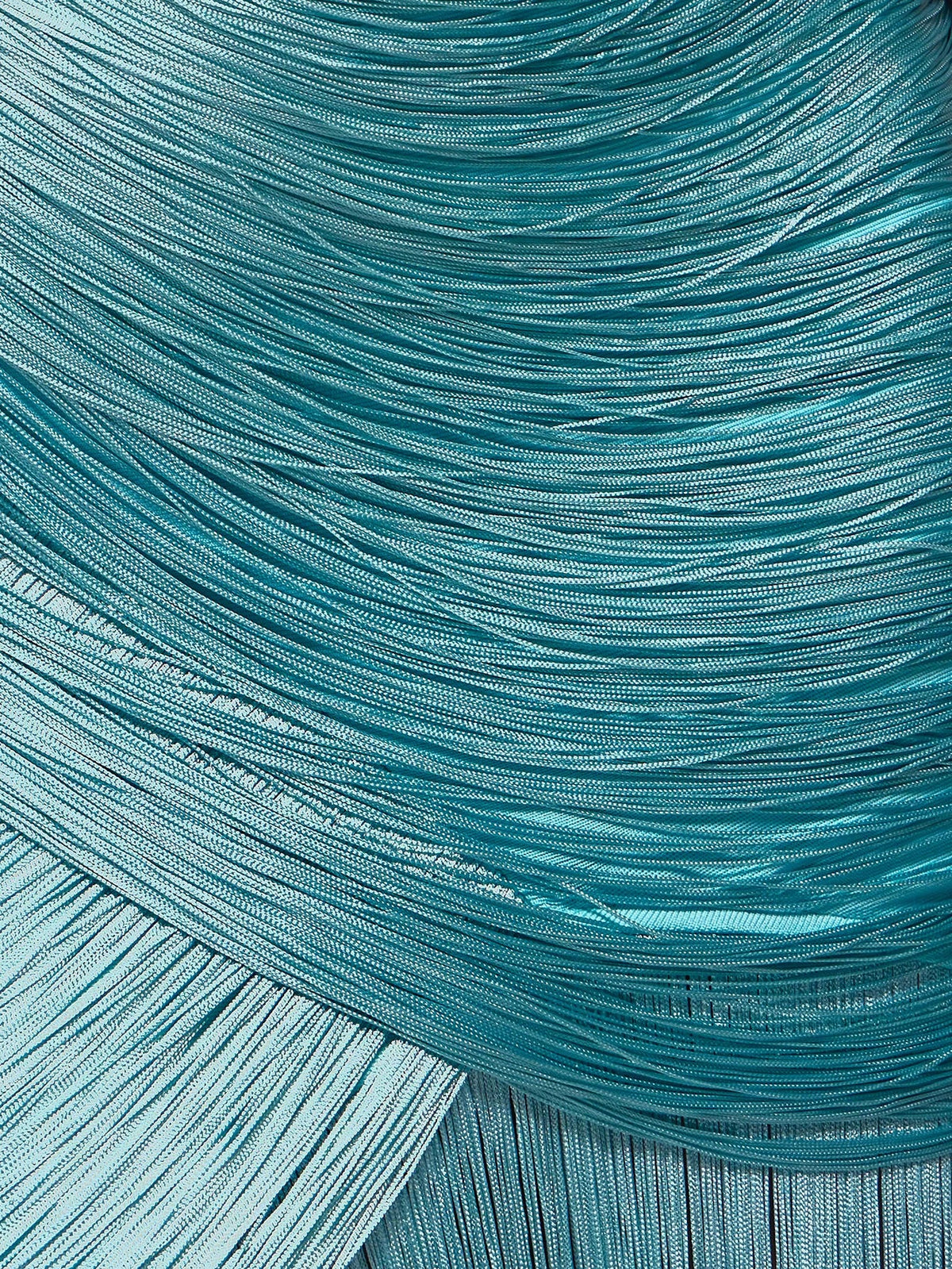 Aqua Fringe Drape Dress
