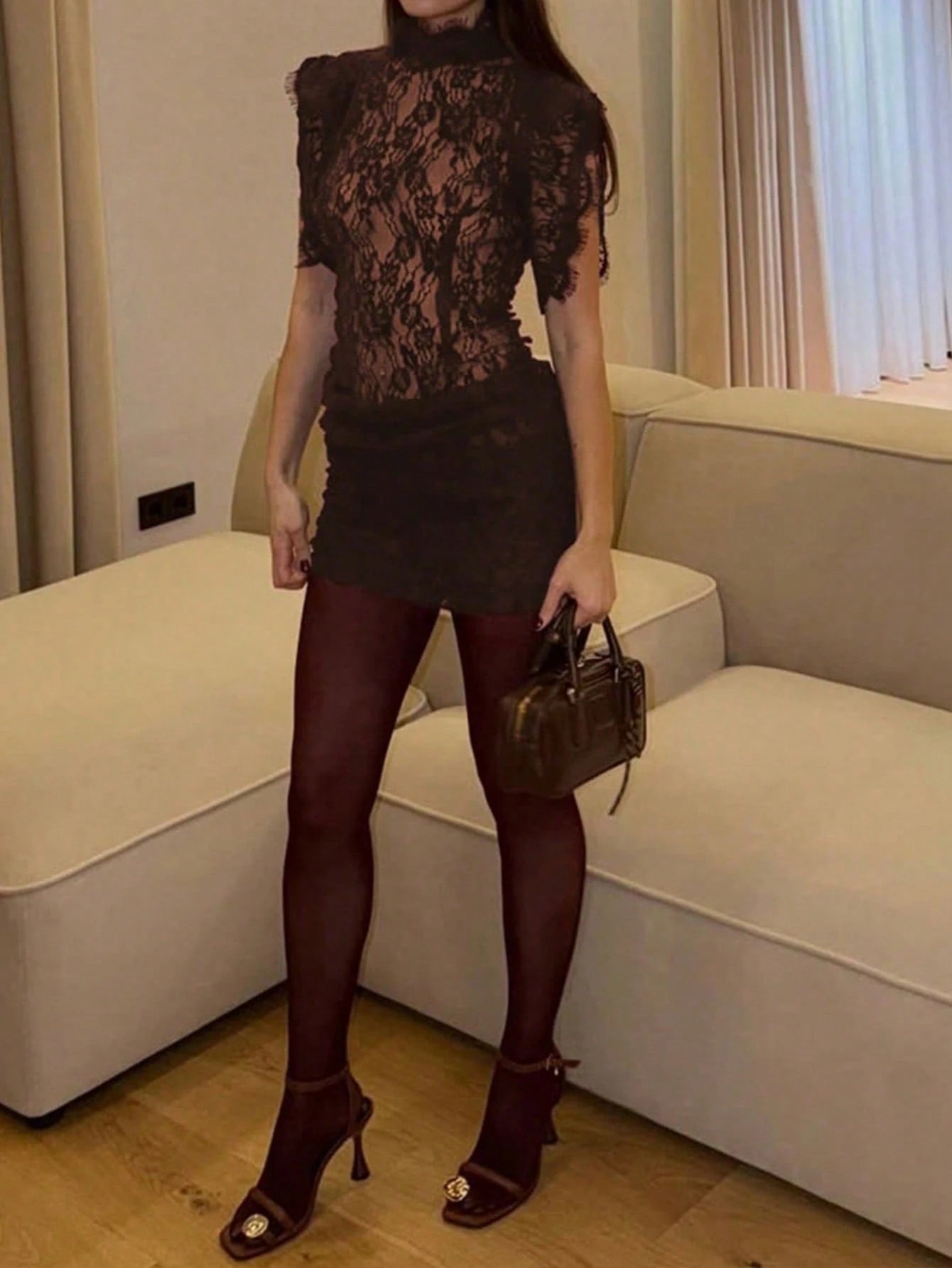 Cocoa Lace Allure Dress