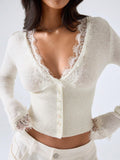 Lace Trim Cardigan