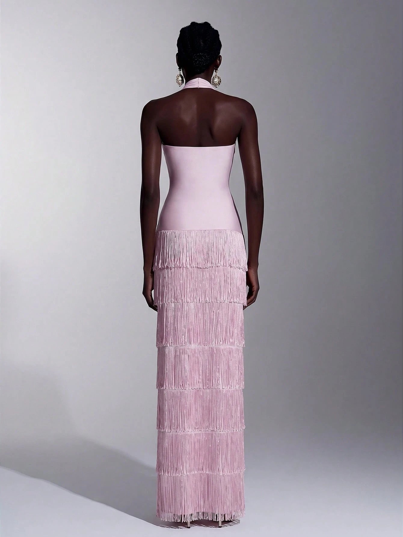Seraphina Fringe Halter Maxi Dress