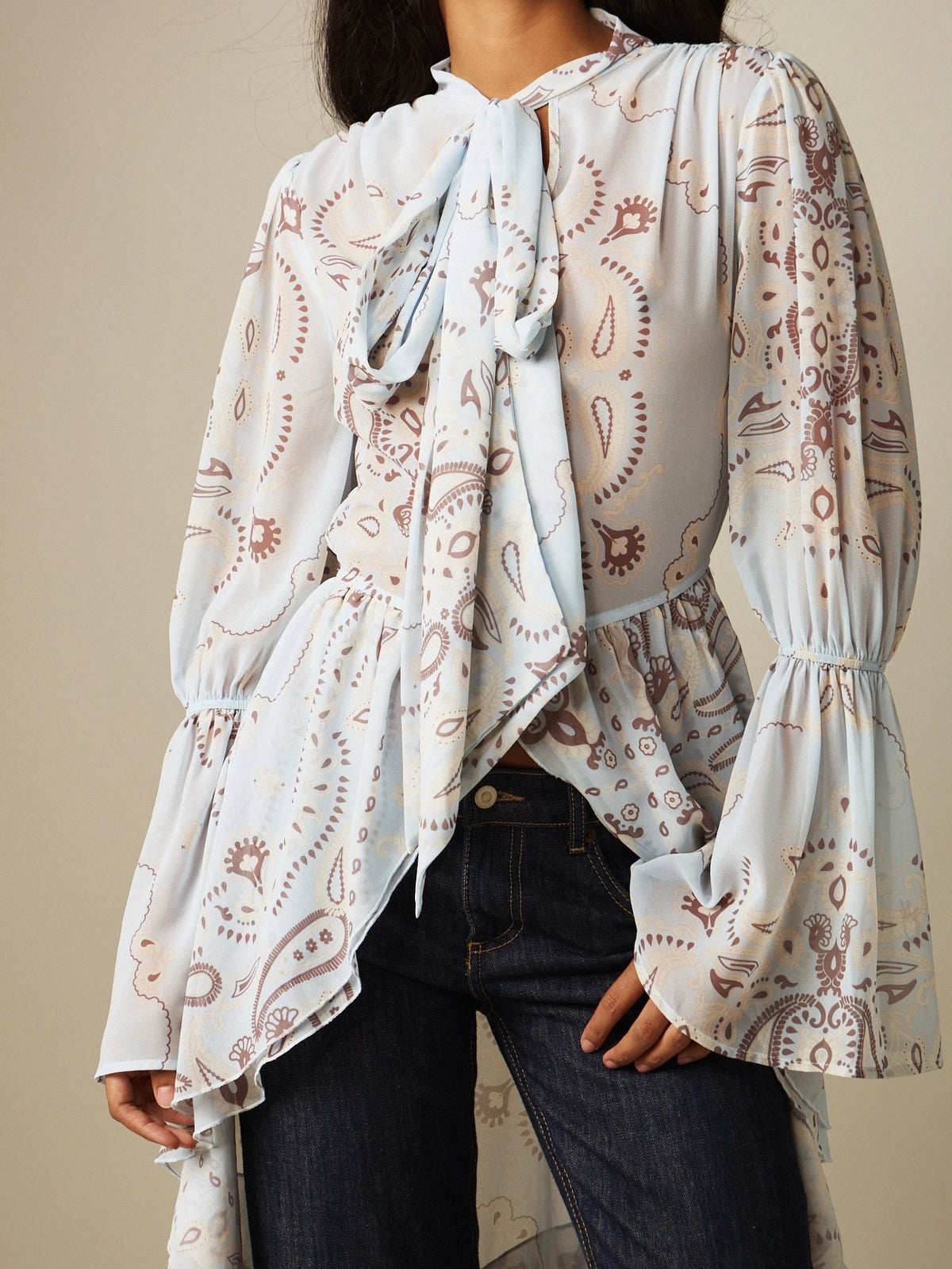 Isla Boho Tie-Neck Blouse