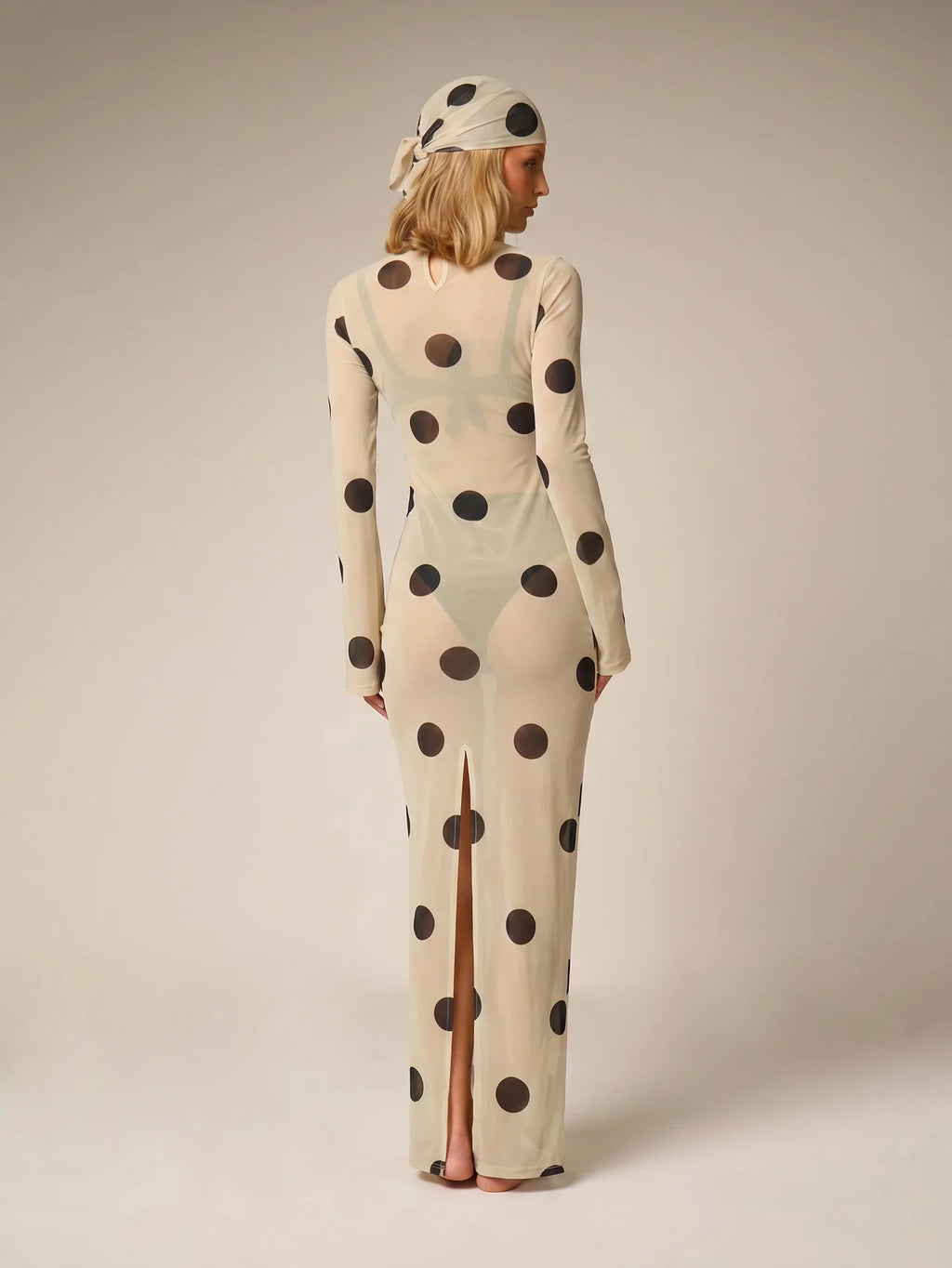 Coastal Polka Mesh Cover-Up