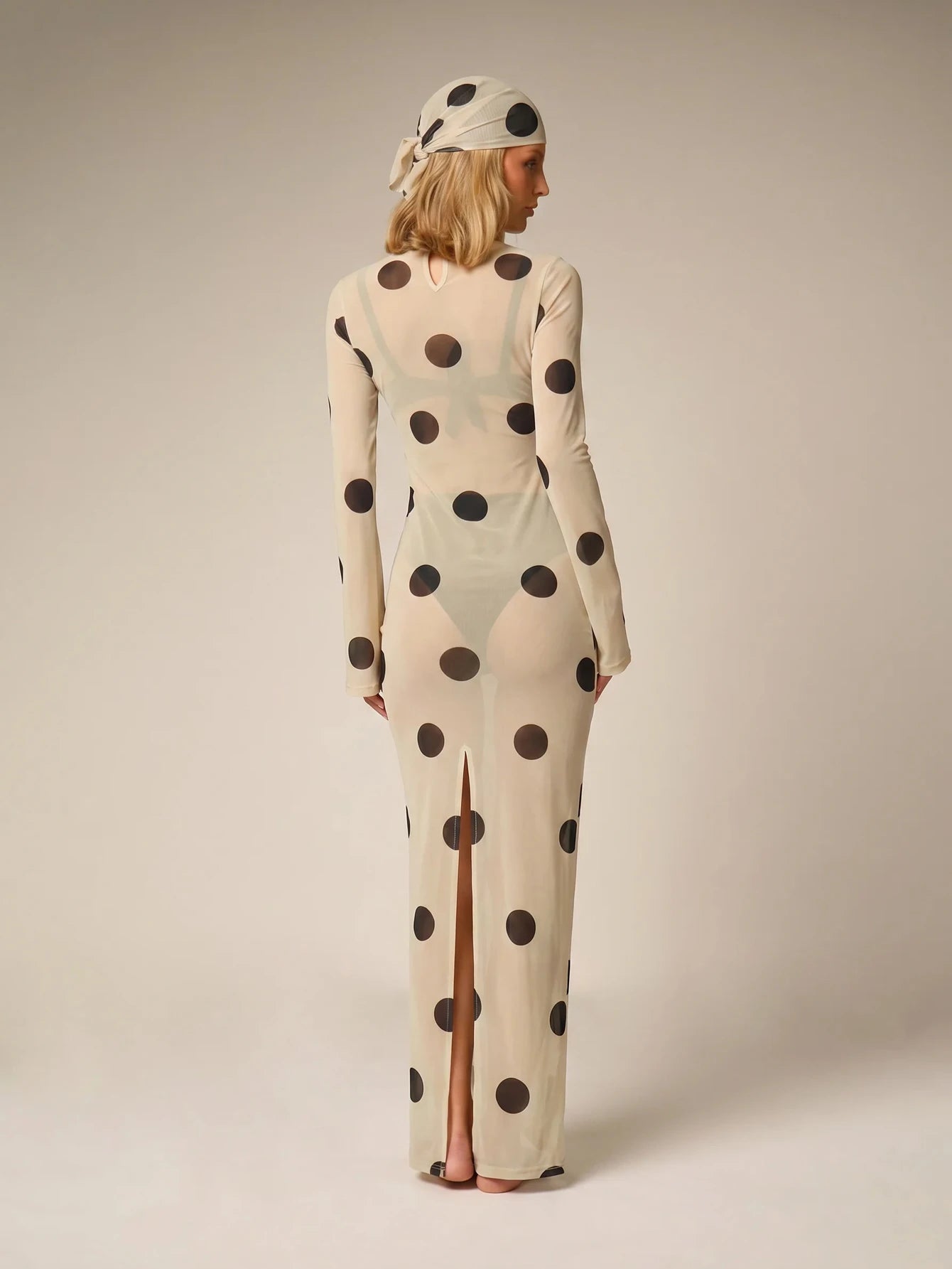 Coastal Polka Mesh Cover-Up
