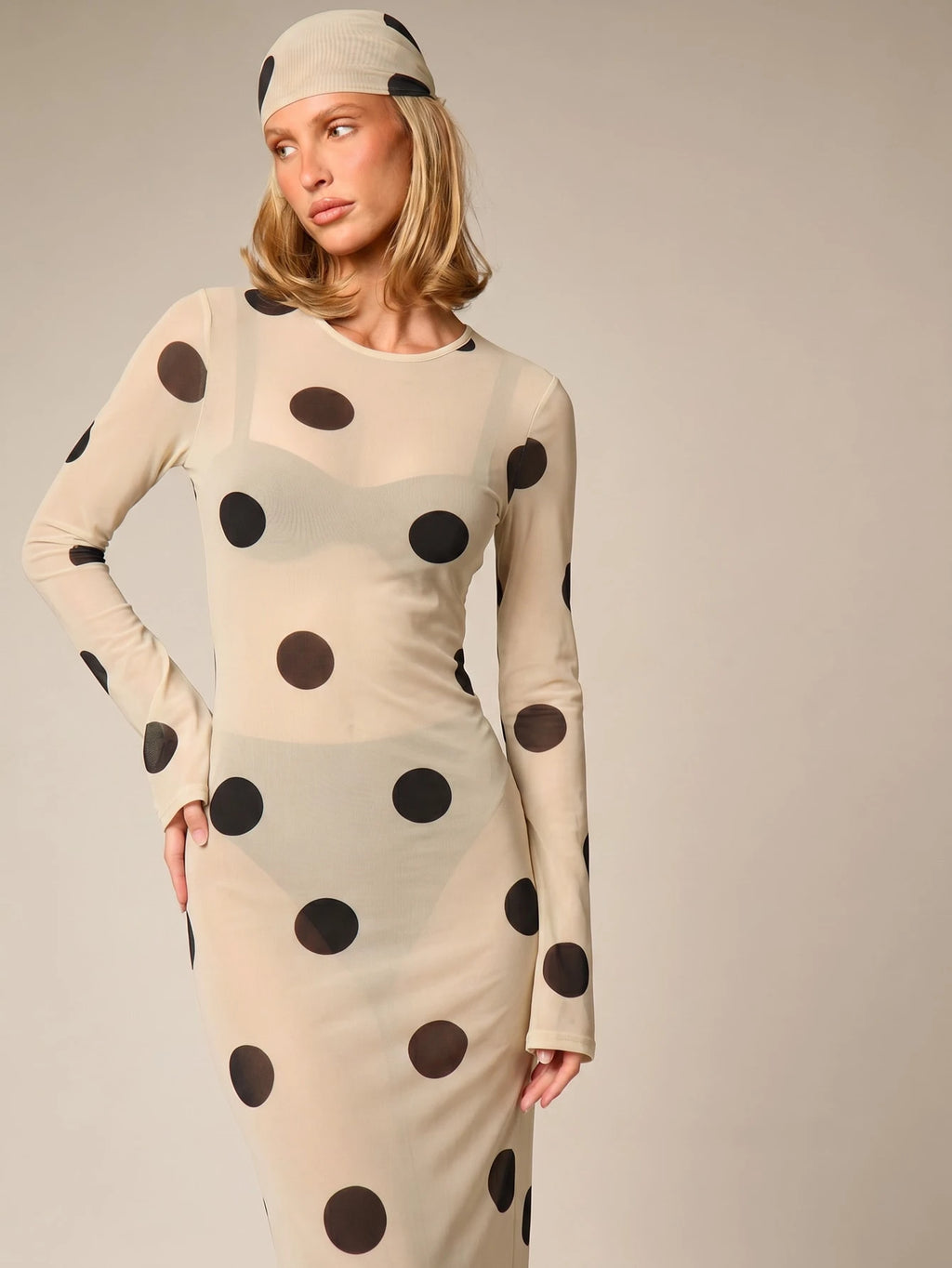 Coastal Polka Mesh Cover-Up