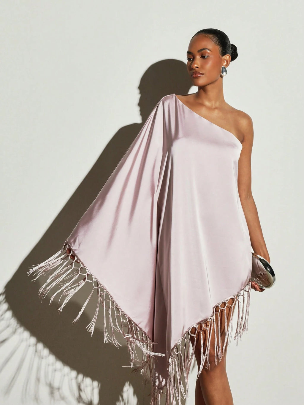 Luna Fringe Satin Mini Dress