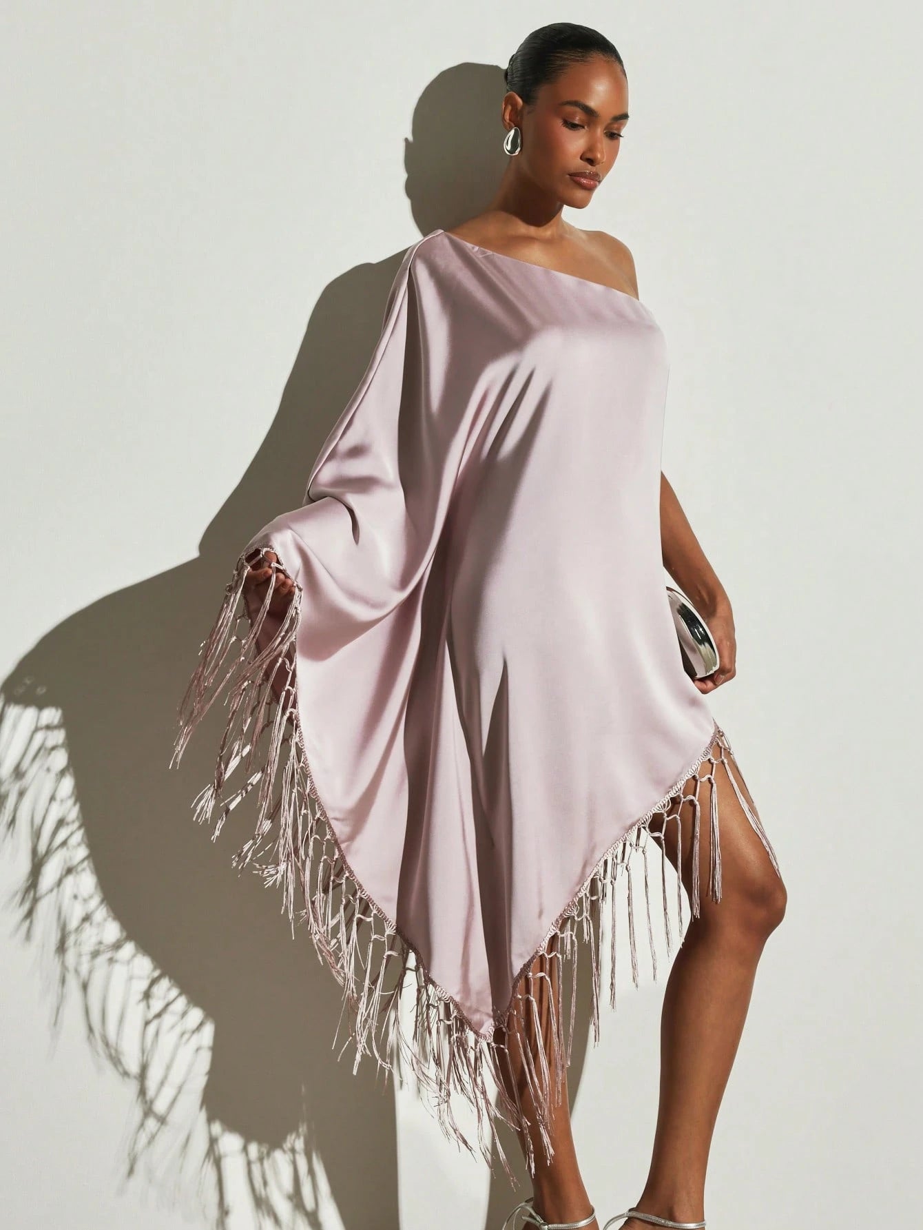 Luna Fringe Satin Mini Dress