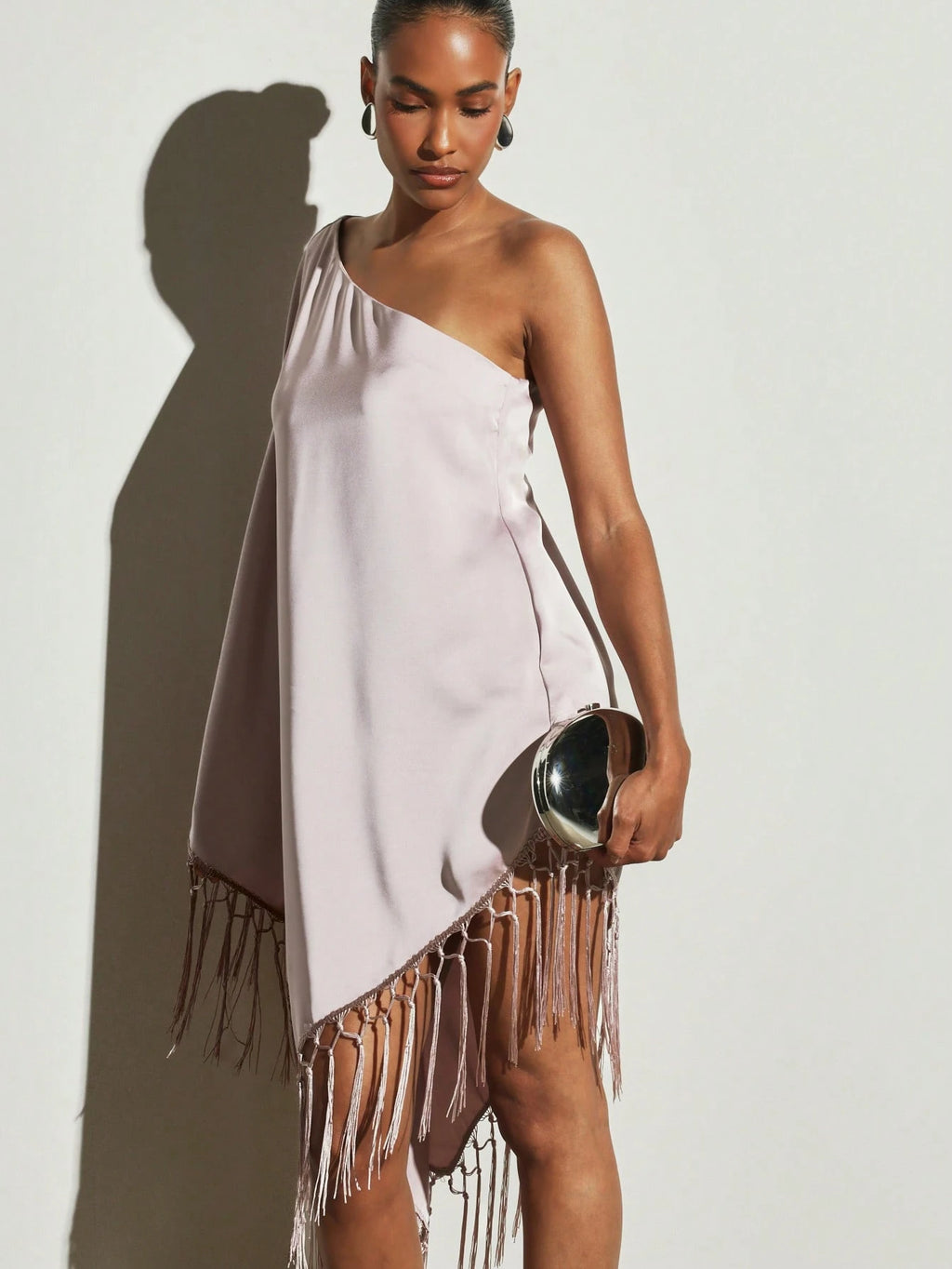 Luna Fringe Satin Mini Dress