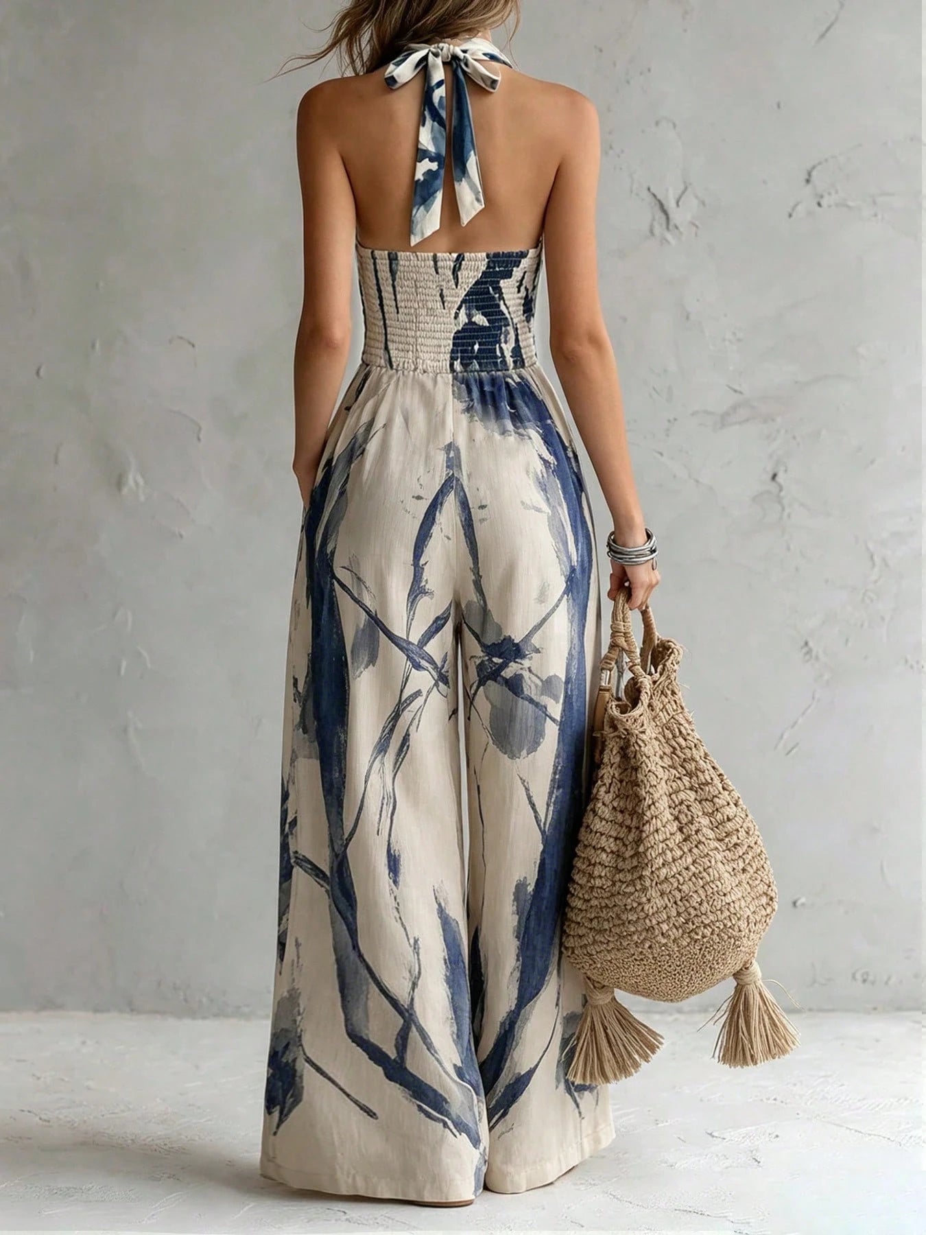 Marbella Botanical Halter Jumpsuit