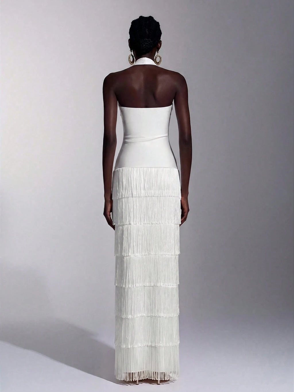 Seraphina Fringe Halter Maxi Dress