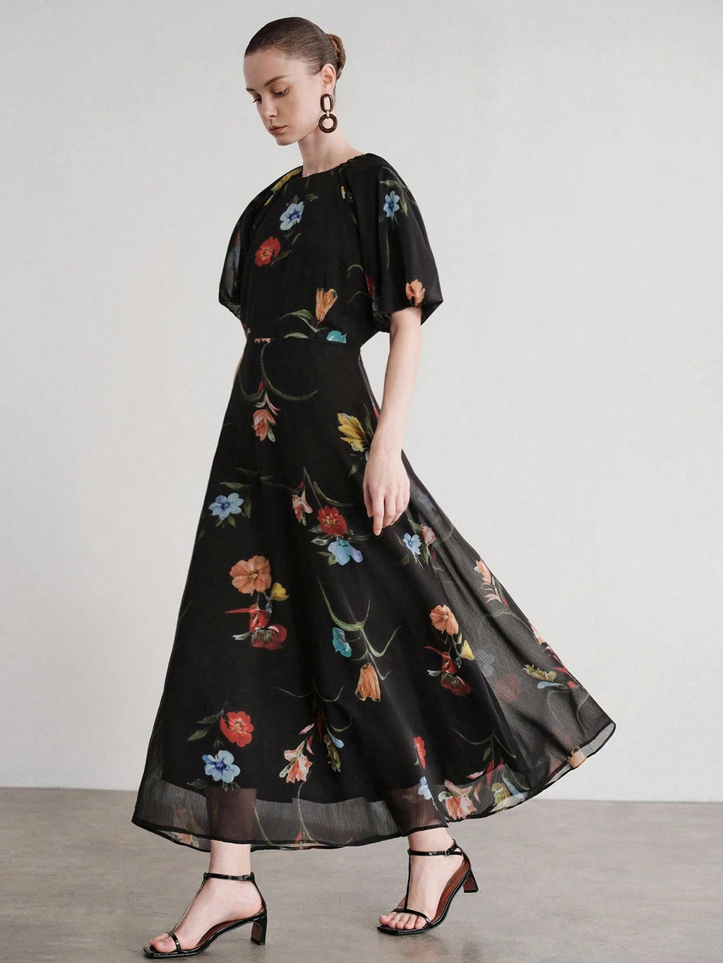 Noir Bloom Maxi Dress