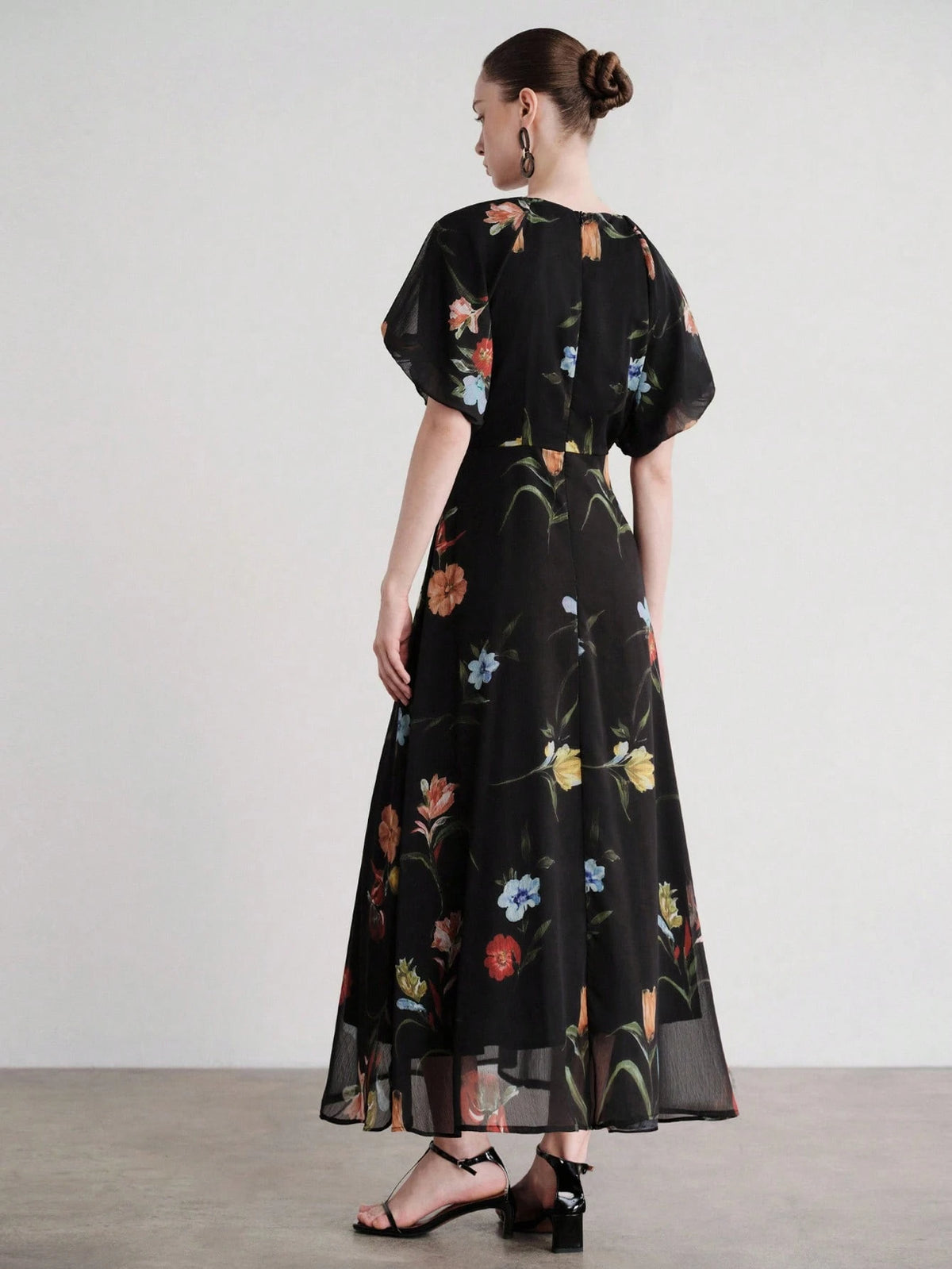 Noir Bloom Maxi Dress