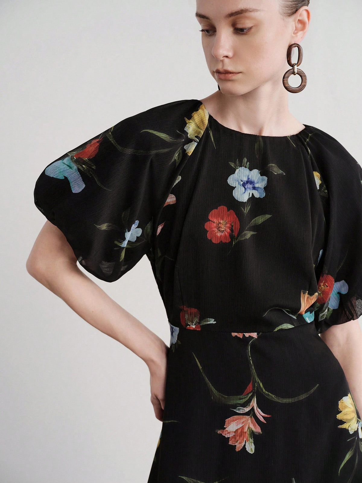 Noir Bloom Maxi Dress