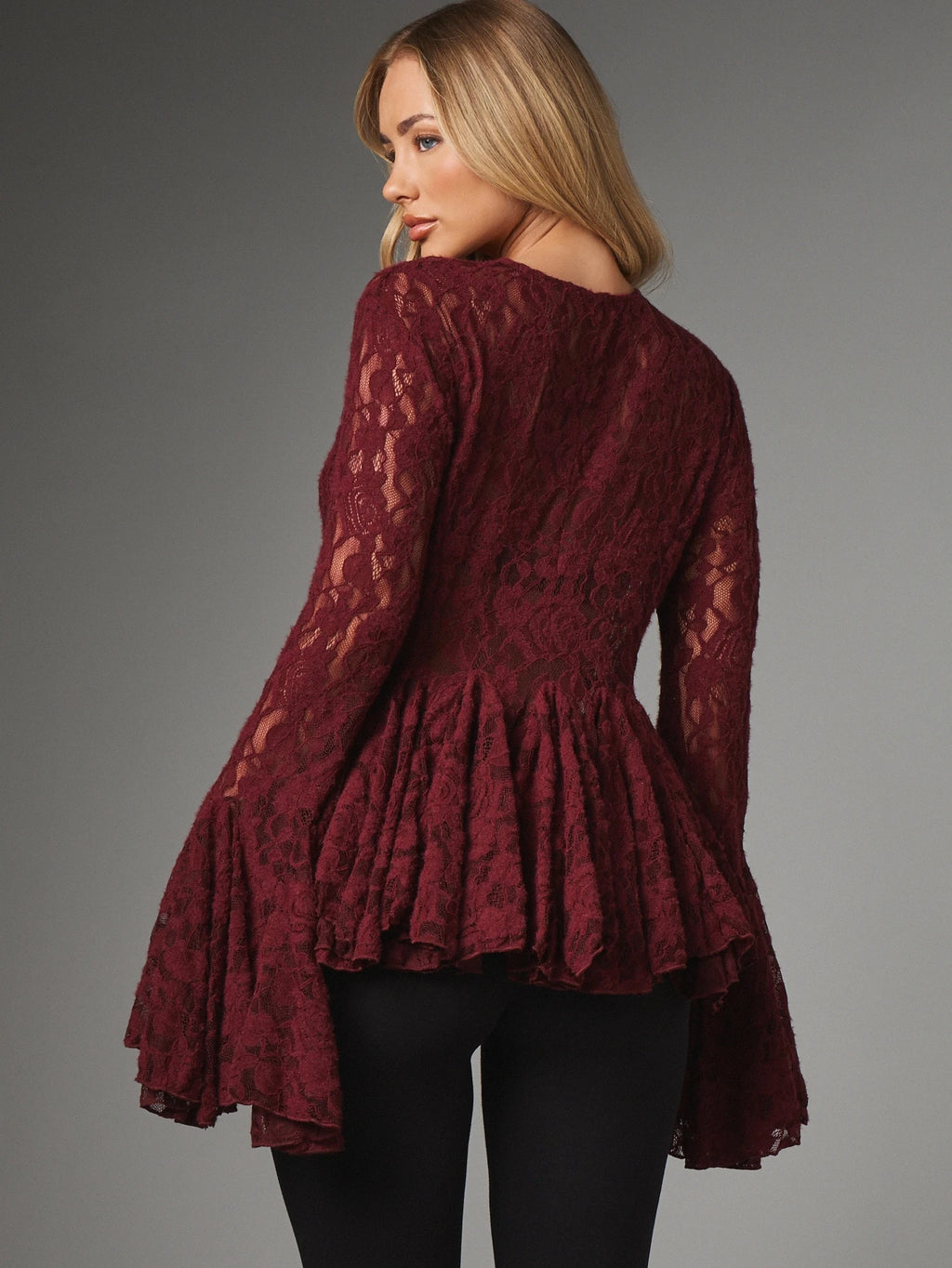 Vespera Lace Peplum Top
