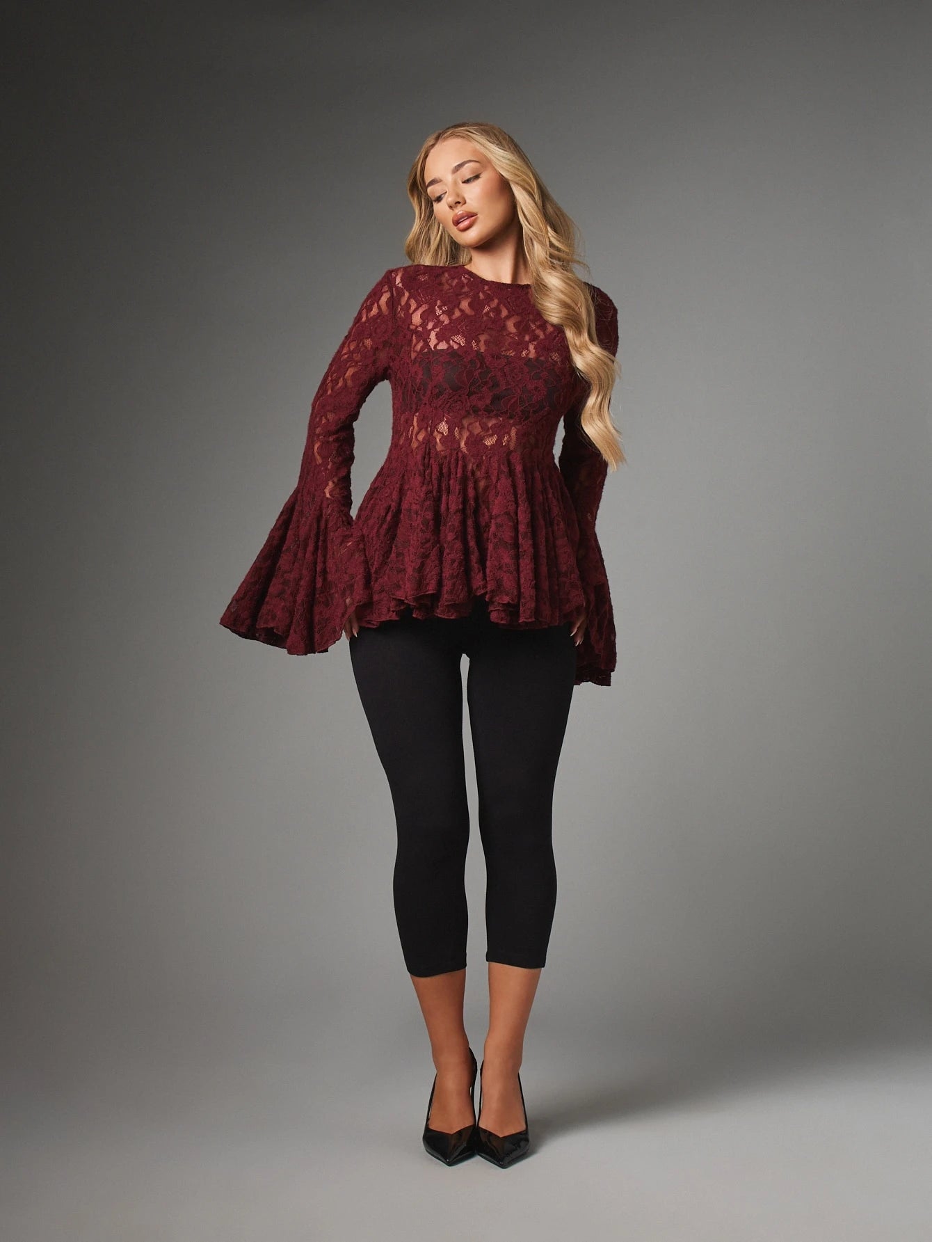 Vespera Lace Peplum Top