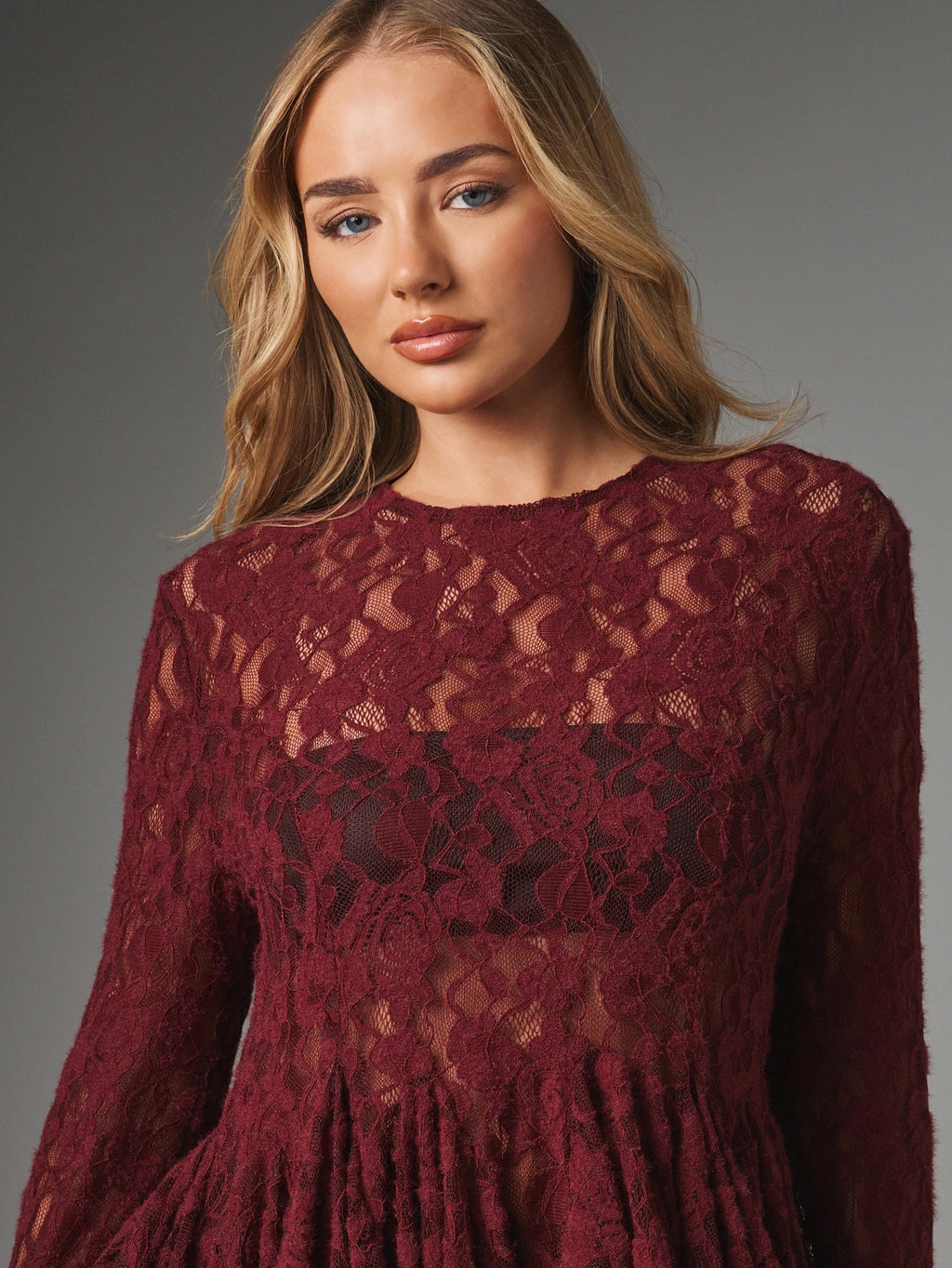 Vespera Lace Peplum Top