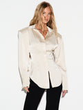 Silk Sculpt Button-Up Shirt