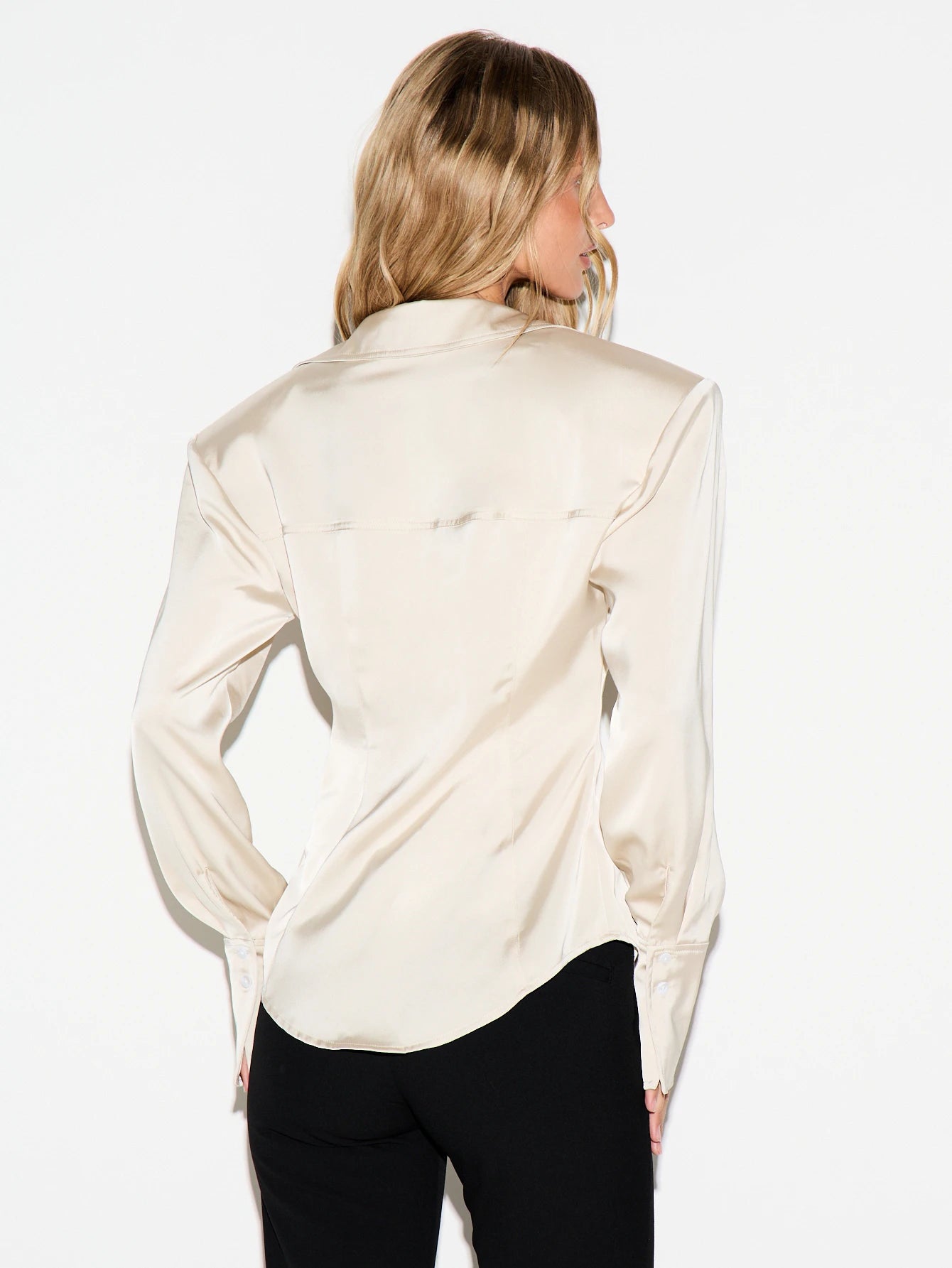 Silk Sculpt Button-Up Shirt